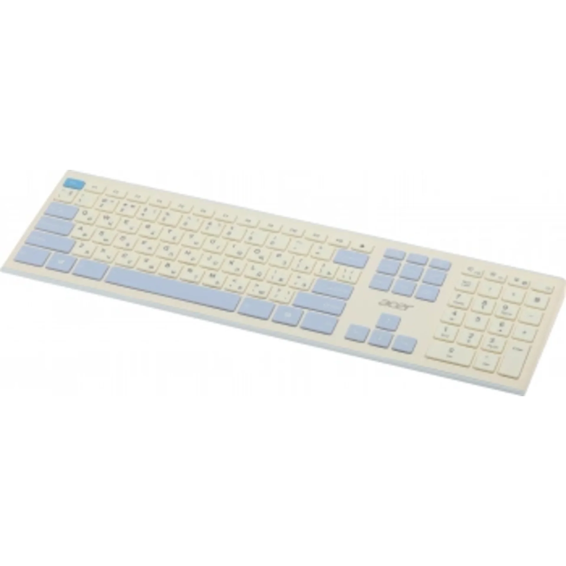 Клавиатура + мышь Acer OCC205 клав:белый/голубой мышь:белый/голубой USB беспроводная slim Multimedia