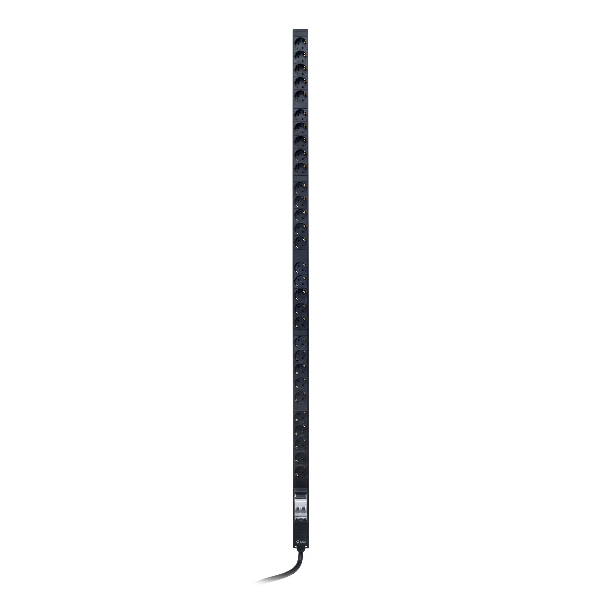 Блок электрических розеток на 30 гнезд Schuko, шнур питания 3 м 3x6мм2 с вилкой IEC 60309 32A 2P＋E (IP44) 1679.0х50.0х44.4мм