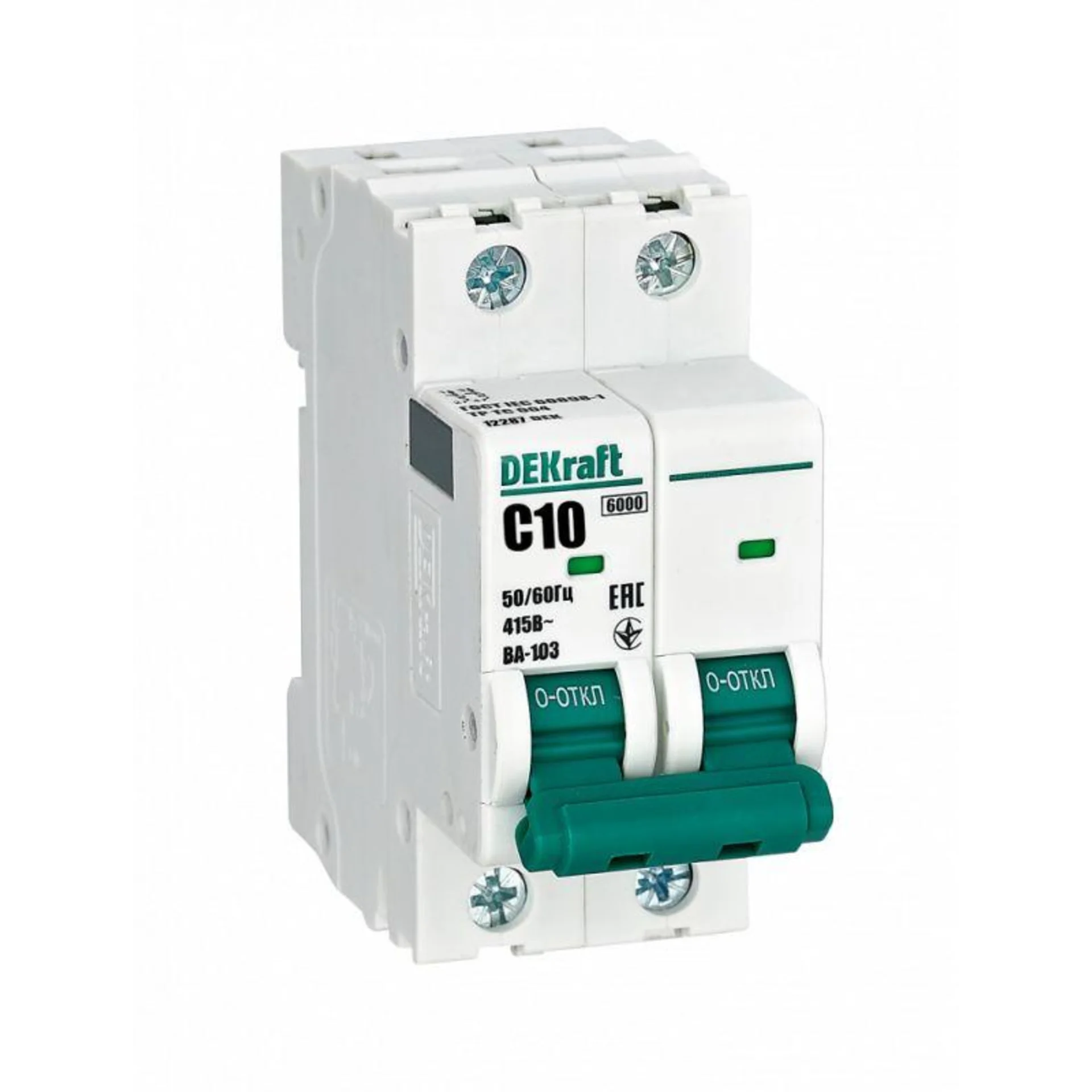 Выключатель автоматический модульный 2п C 10А 6кА ВА-103 DEKraft 12287DEK
