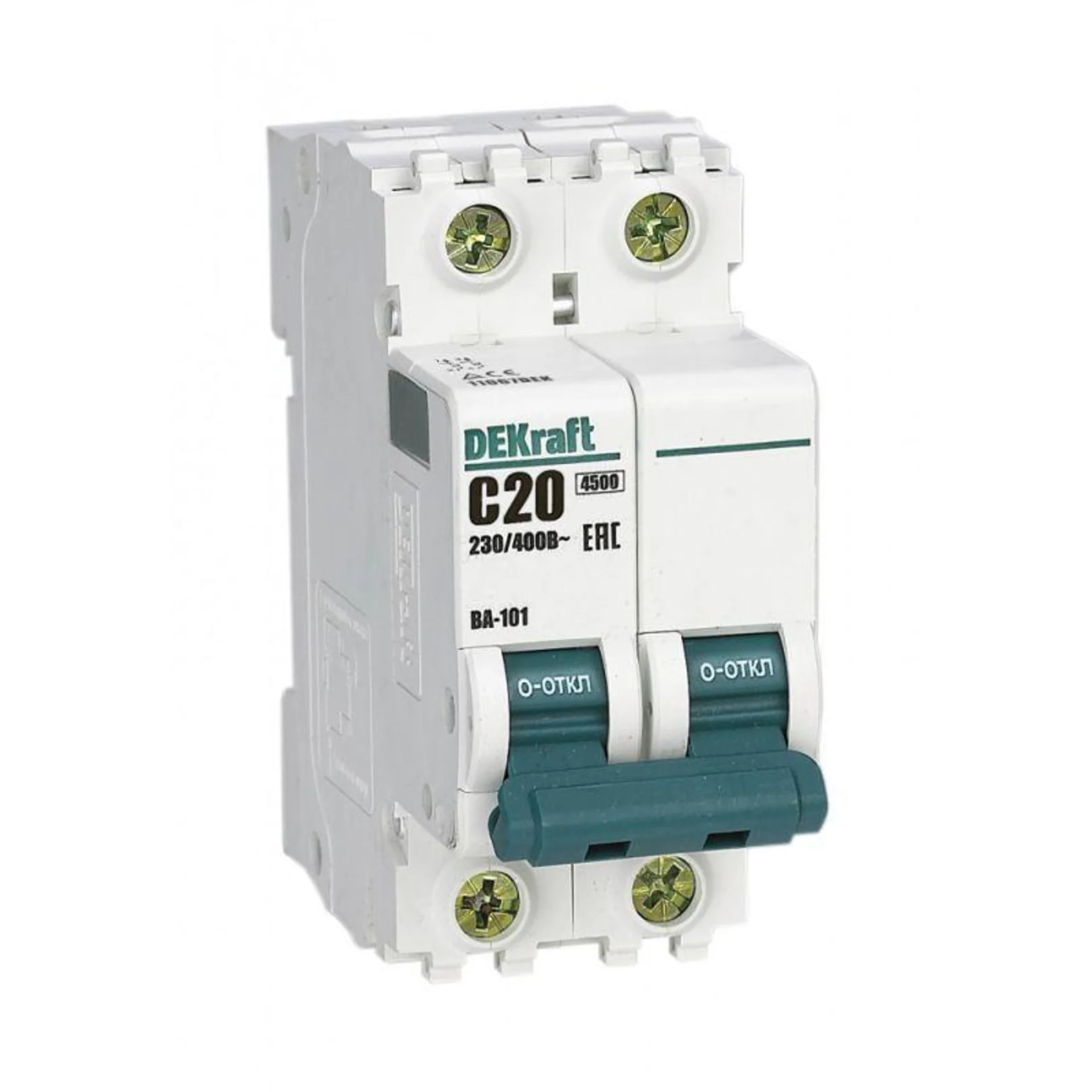 Выключатель автоматический модульный 2п C 20А 4.5кА ВА-101 DEKraft 11067DEK