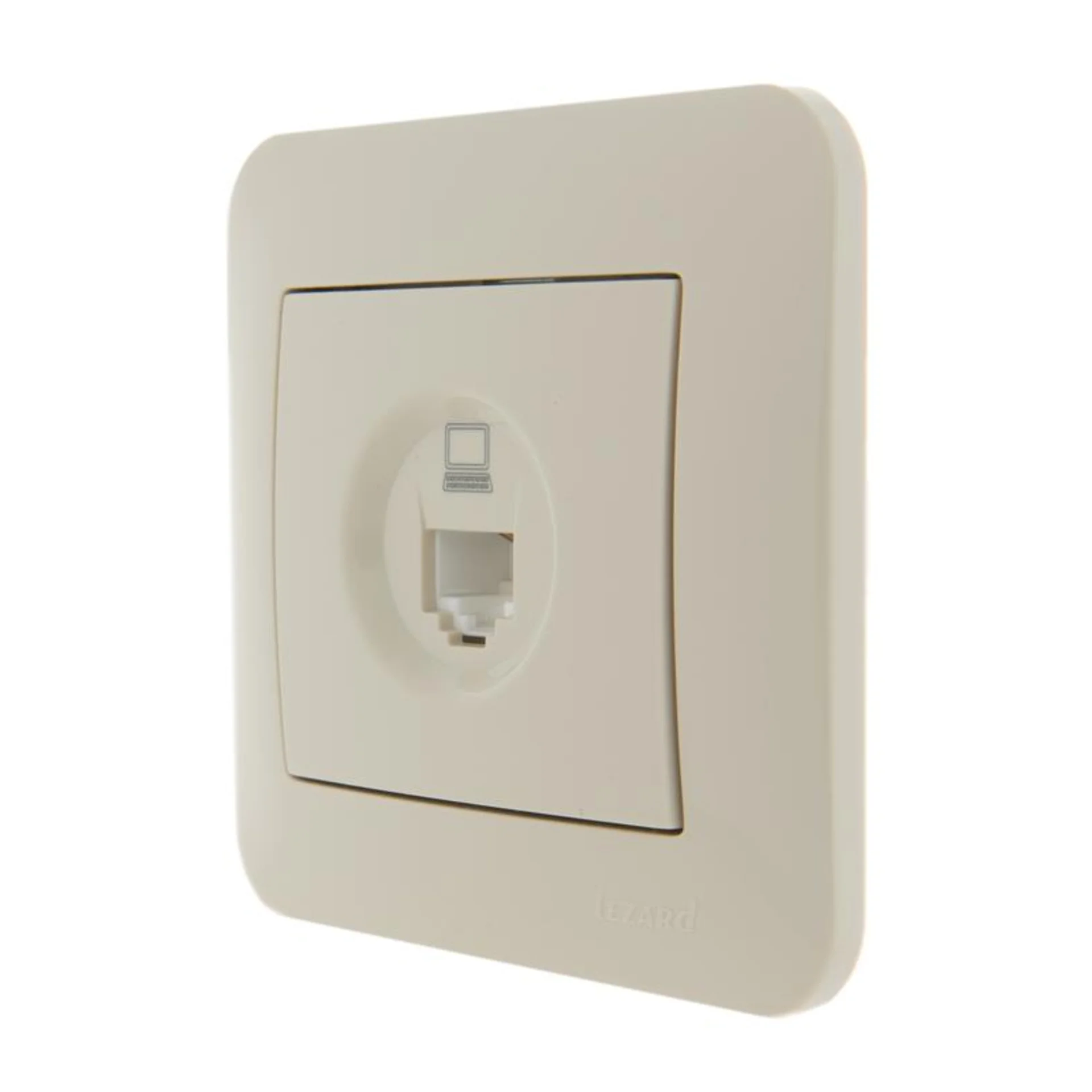 Розетка компьютерная 1-м СП Karina RJ45 механизм крем. LEZARD 707-0388-139
