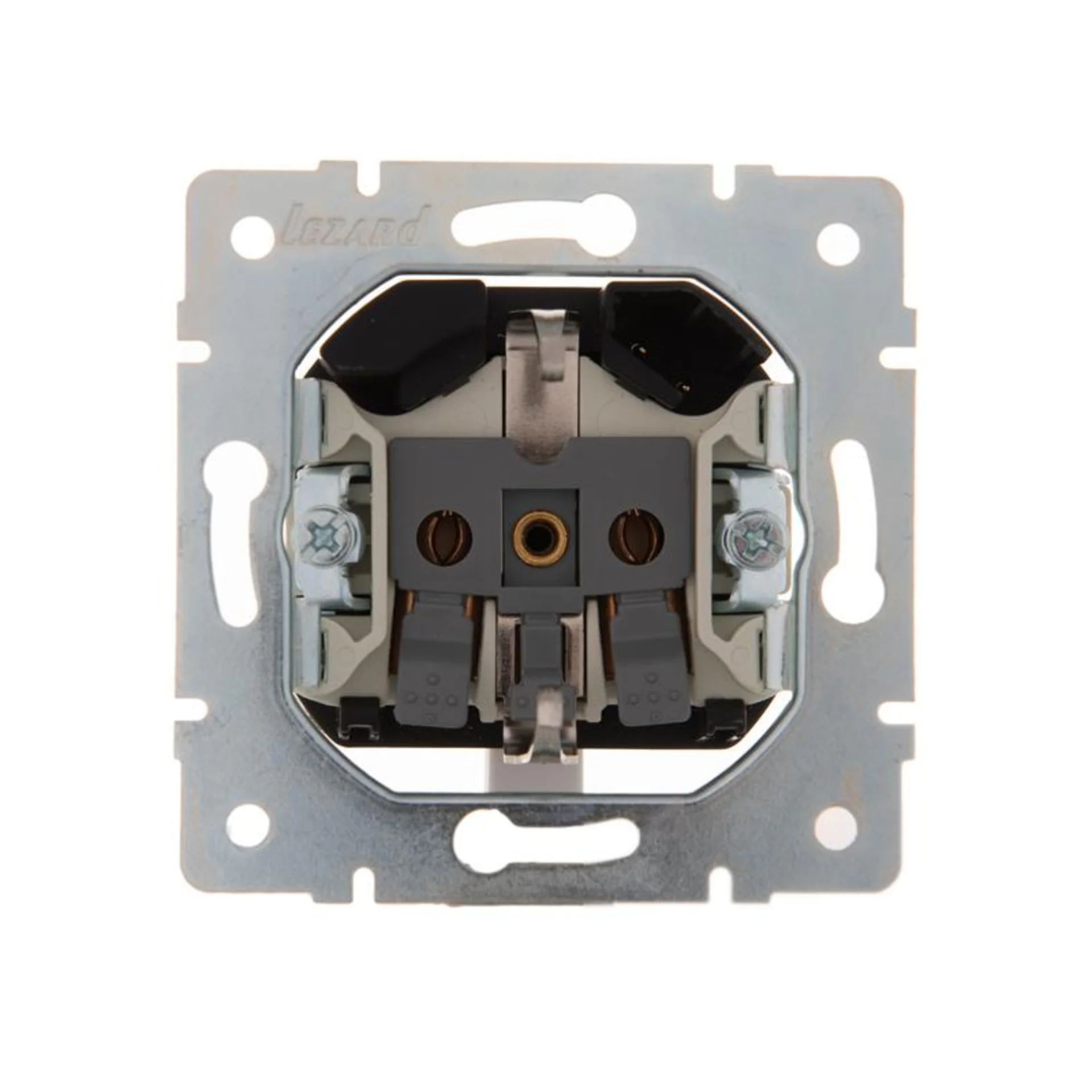 Розетка 1-м СП Karina 16А с заземл. с заряд. устройством USB механизм крем. LEZARD 707-0388-181