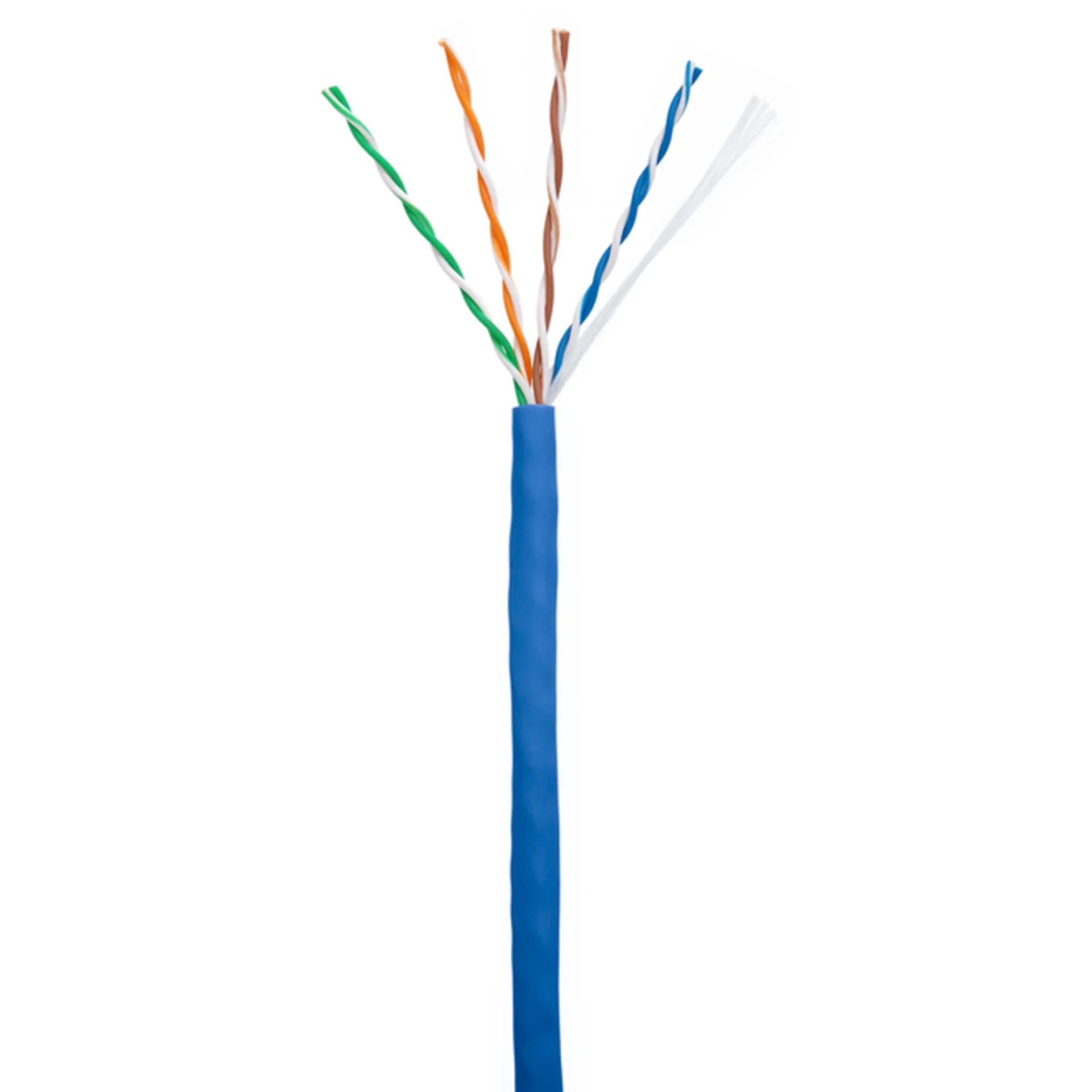 Кабель NETLAN U/UTP 4 пары, Кат.5e (Класс D), 100МГц, одножильный, BC (чистая медь), внутренний, PVC нг(B), синий, 305м