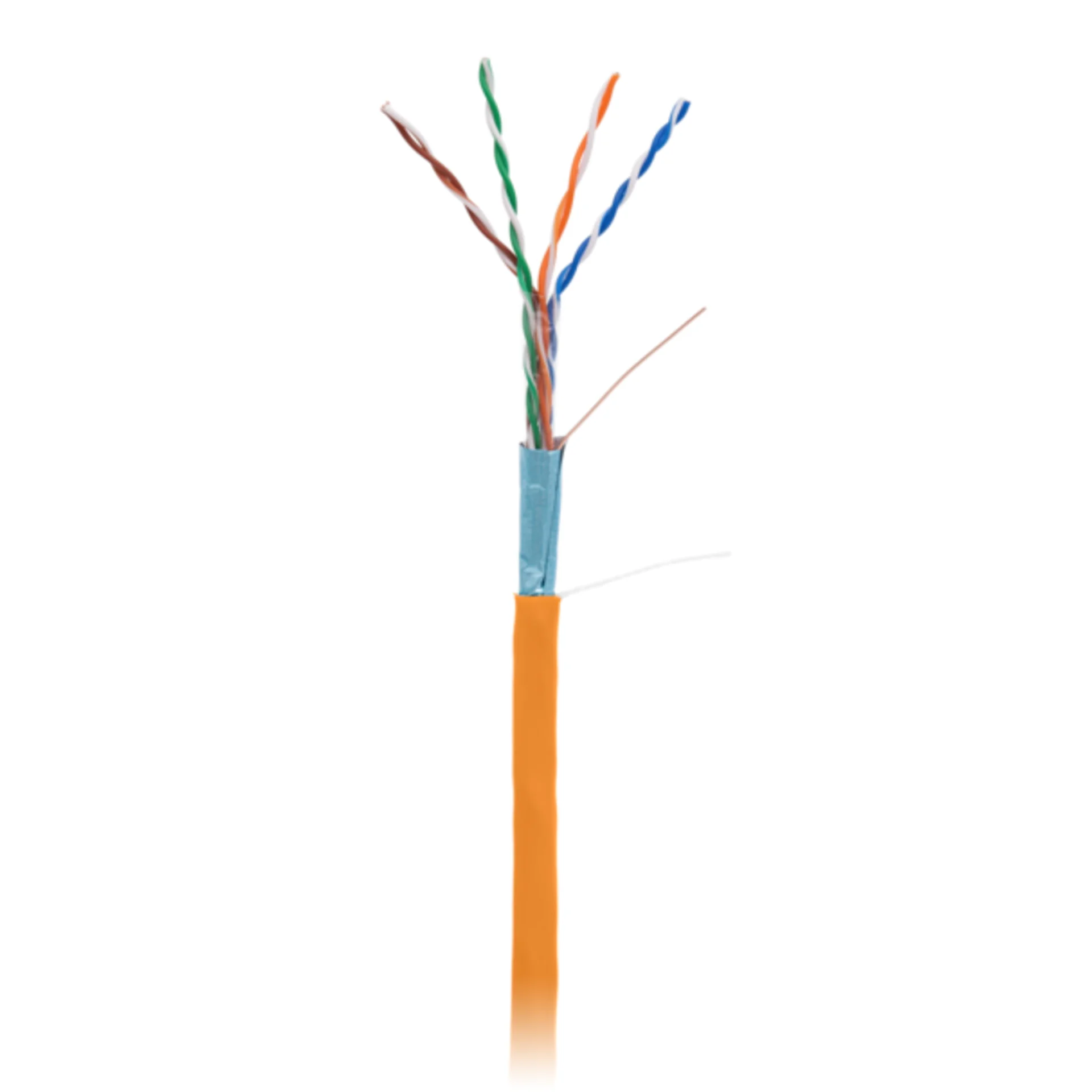 Кабель NETLAN F/UTP 4 пары, Кат.5e (Класс D), 100МГц, одножильный, BC (чистая медь), внутренний, LSZH нг(B)-HF, оранжевый, 305м