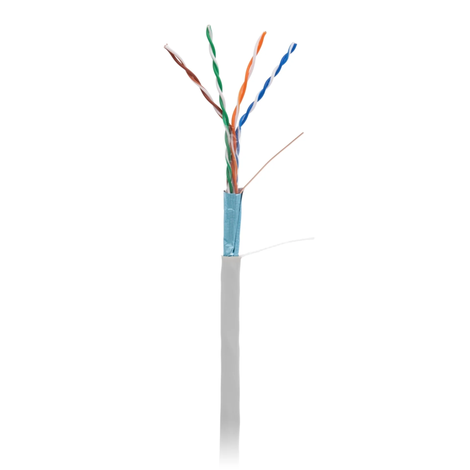 Кабель NETLAN F/UTP 4 пары, Кат.5e (Класс D), 100МГц, одножильный, BC (чистая медь), внутренний, PVC нг(B), серый, 100м