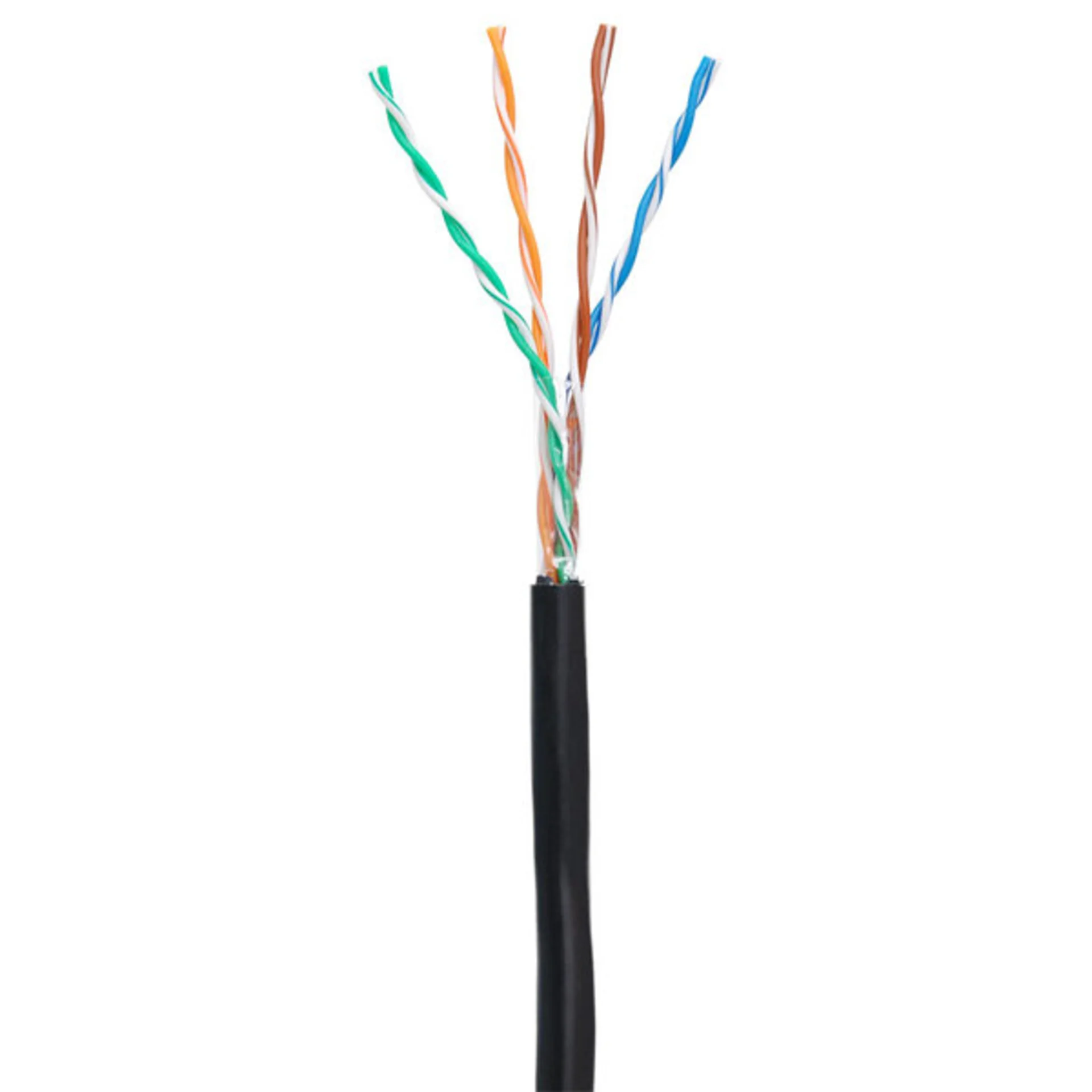 Кабель NETLAN U/UTP 4 пары, Кат.5e (Класс D), 100МГц, одножильный, BC (чистая медь), внешний, PE до -40C, черный, 305м