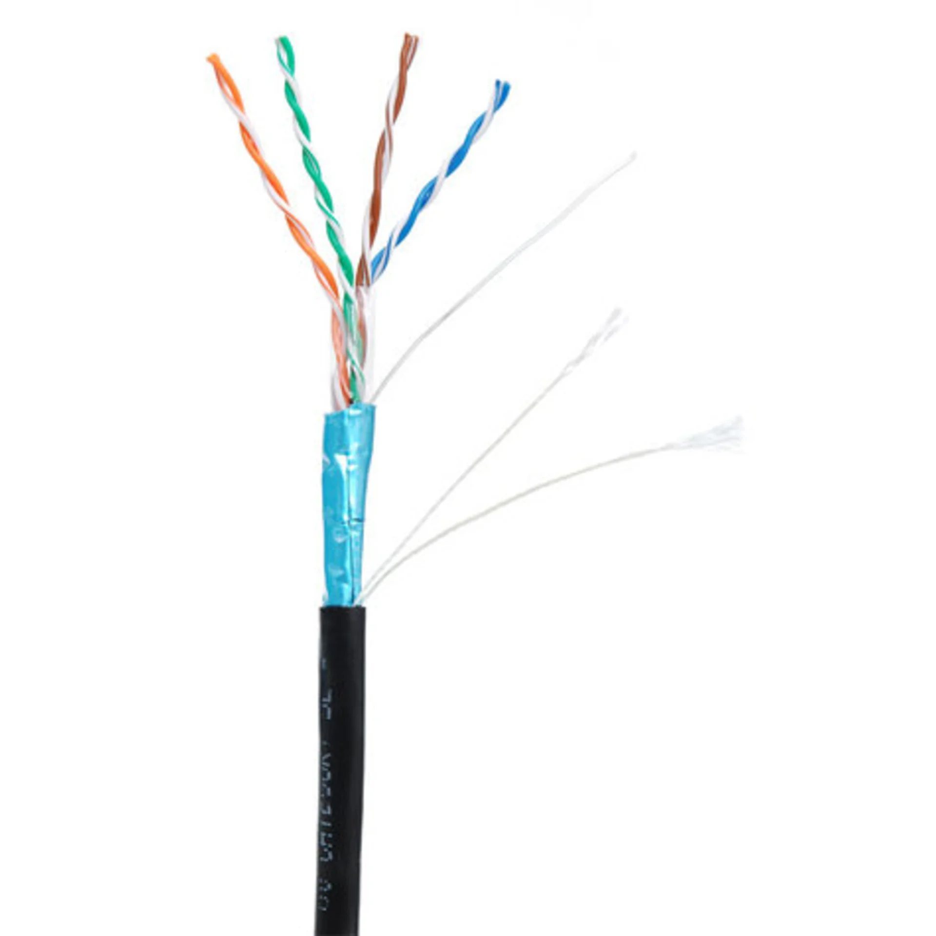 Кабель NETLAN F/UTP 4 пары, Кат.5e (Класс D), 100МГц, одножильный, BC (чистая медь), внешний, PE до -40C, черный, 305м