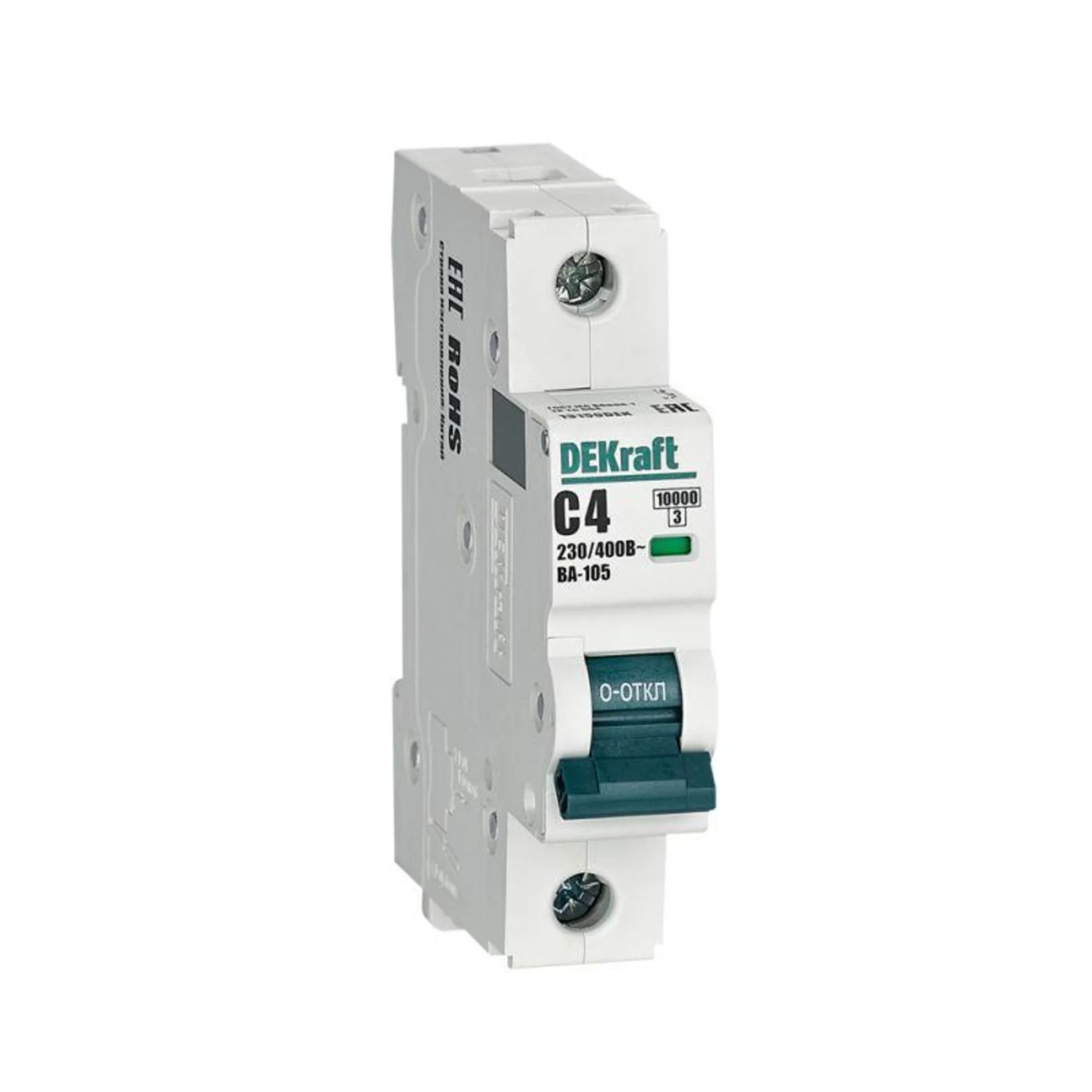 Выключатель автоматический модульный 1п C 4А 10кА ВА-105 DEKraft 13150DEK