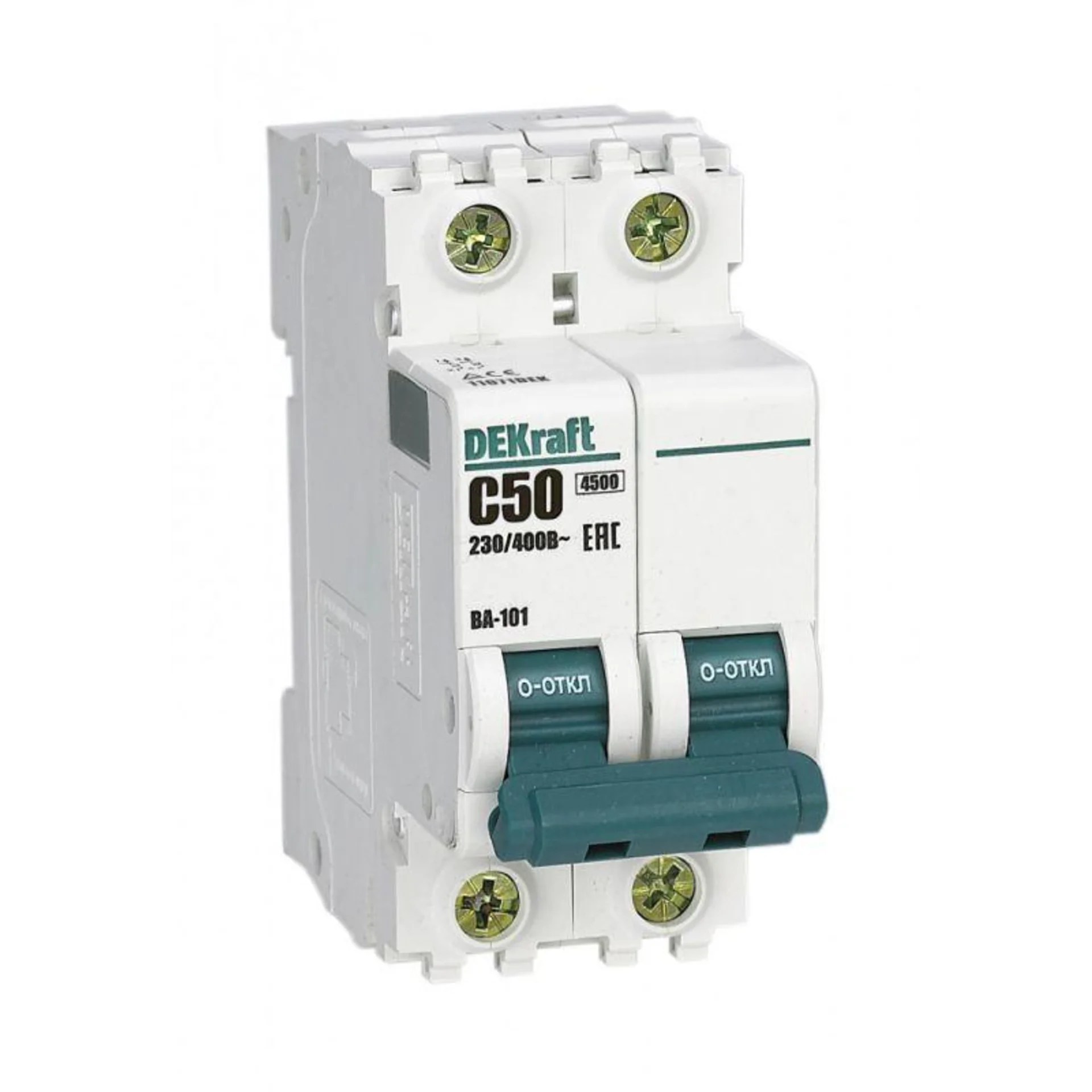 Выключатель автоматический модульный 2п C 50А 4.5кА ВА-101 DEKraft 11071DEK