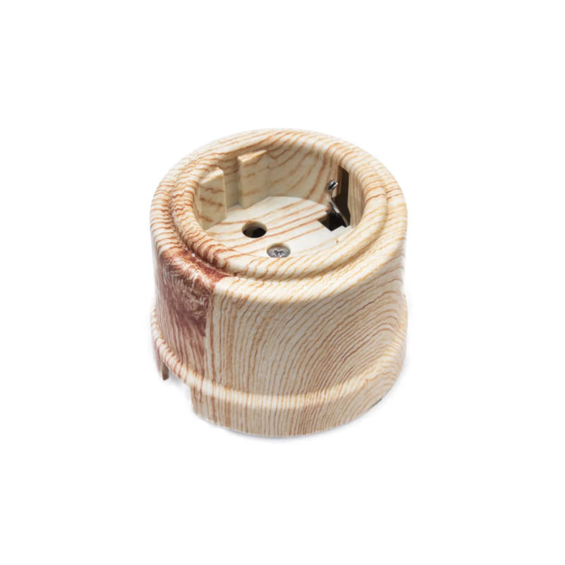 Розетка 1-м ОП Лизетта 16А IP20 ретро с заземл. ABS-пластик карельская сосна Bironi B1-101-13