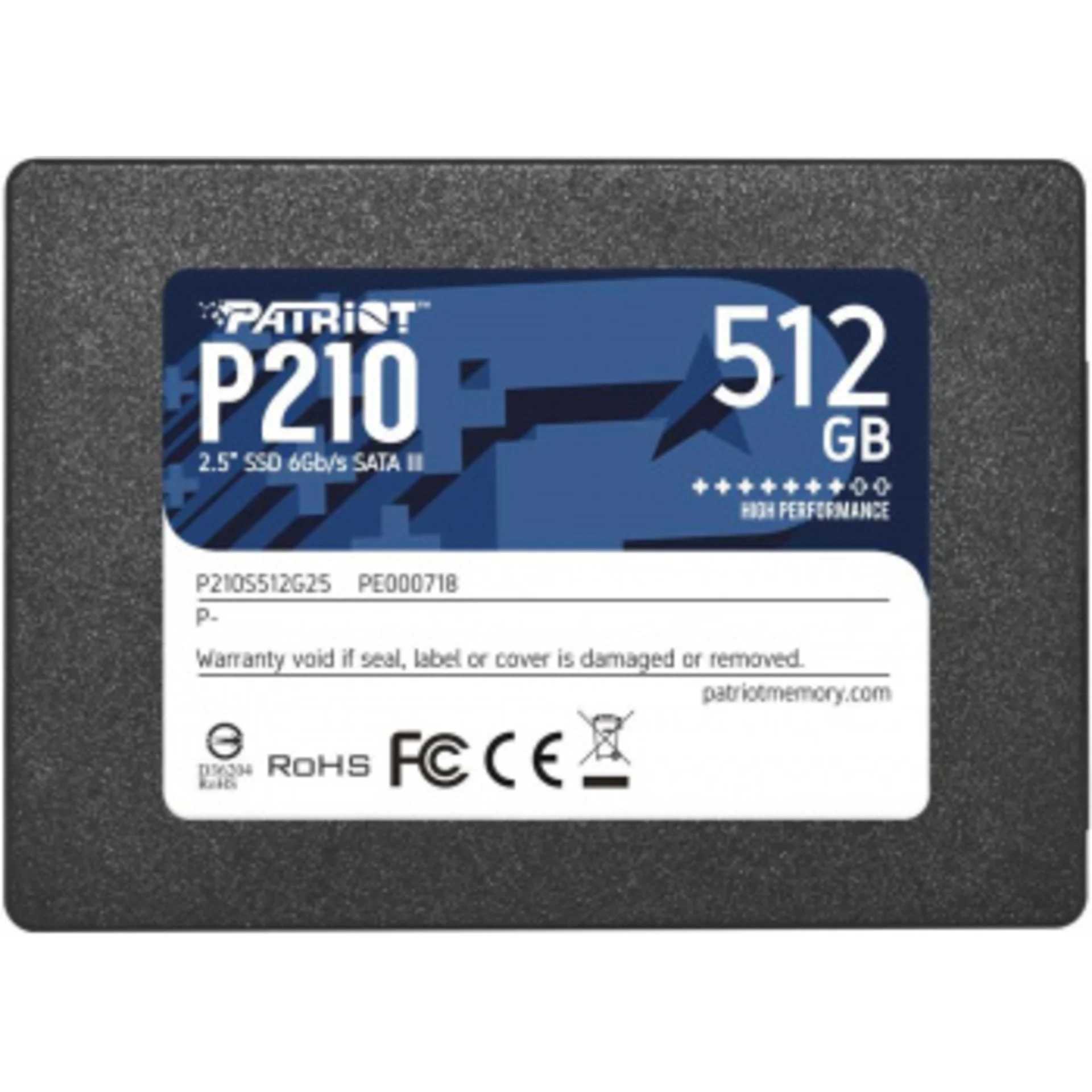 Накопитель SSD Patriot SATA-III 512GB P210S512G25 P210 2.5"