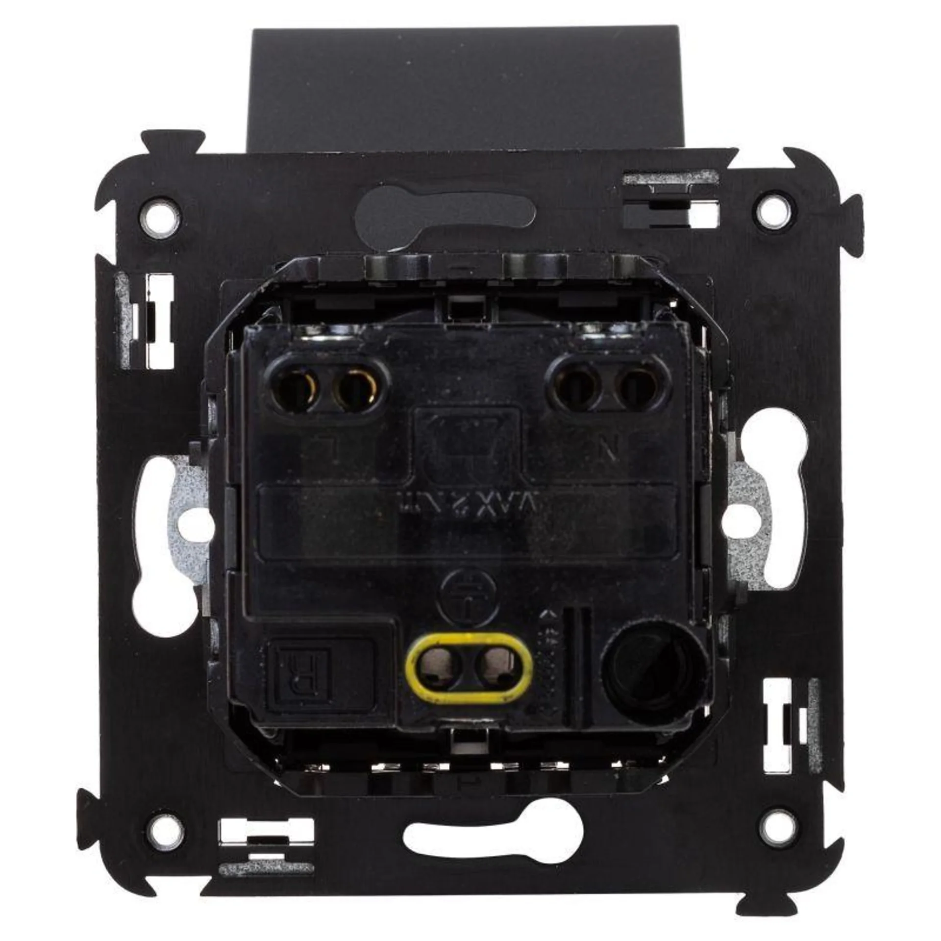 Розетка 1-м СП 2мод. Avanti "Черный матовый" 16А 2P+E защ. шторки с крышкой механизм черн. DKC 44120