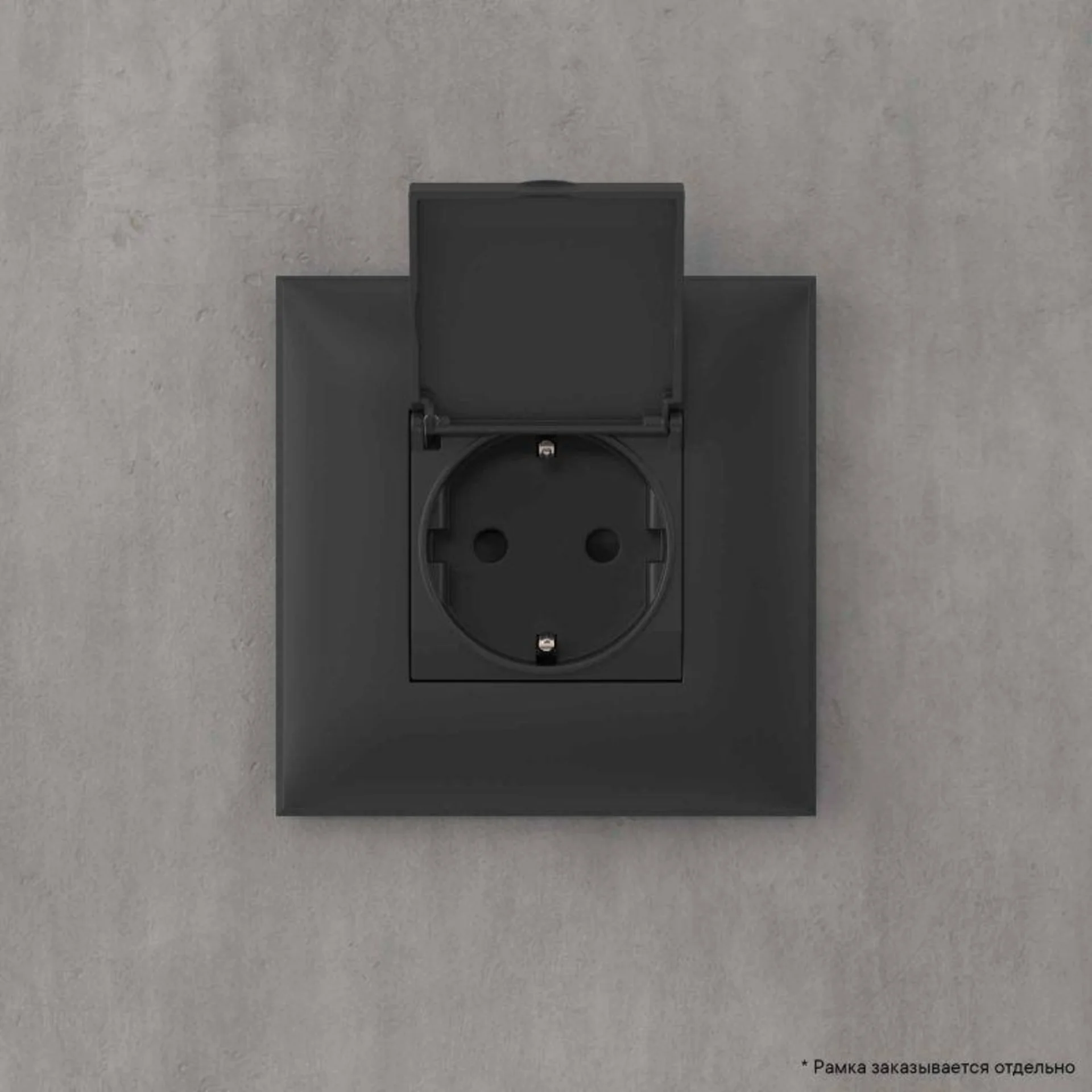 Розетка 1-м СП 2мод. Avanti "Черный матовый" 16А 2P+E защ. шторки с крышкой механизм черн. DKC 44120