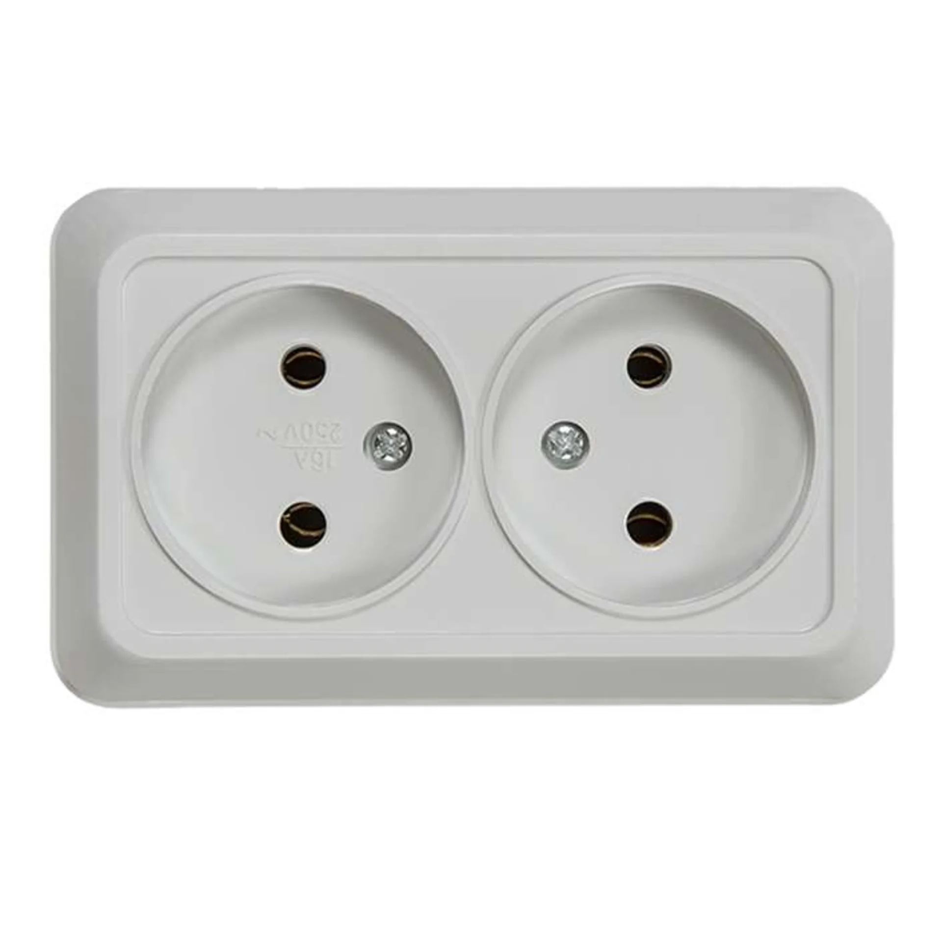 Розетка 2-м ОП Bolleto 7102 16А IP20 бел. ASD / IN HOME 4680005959822