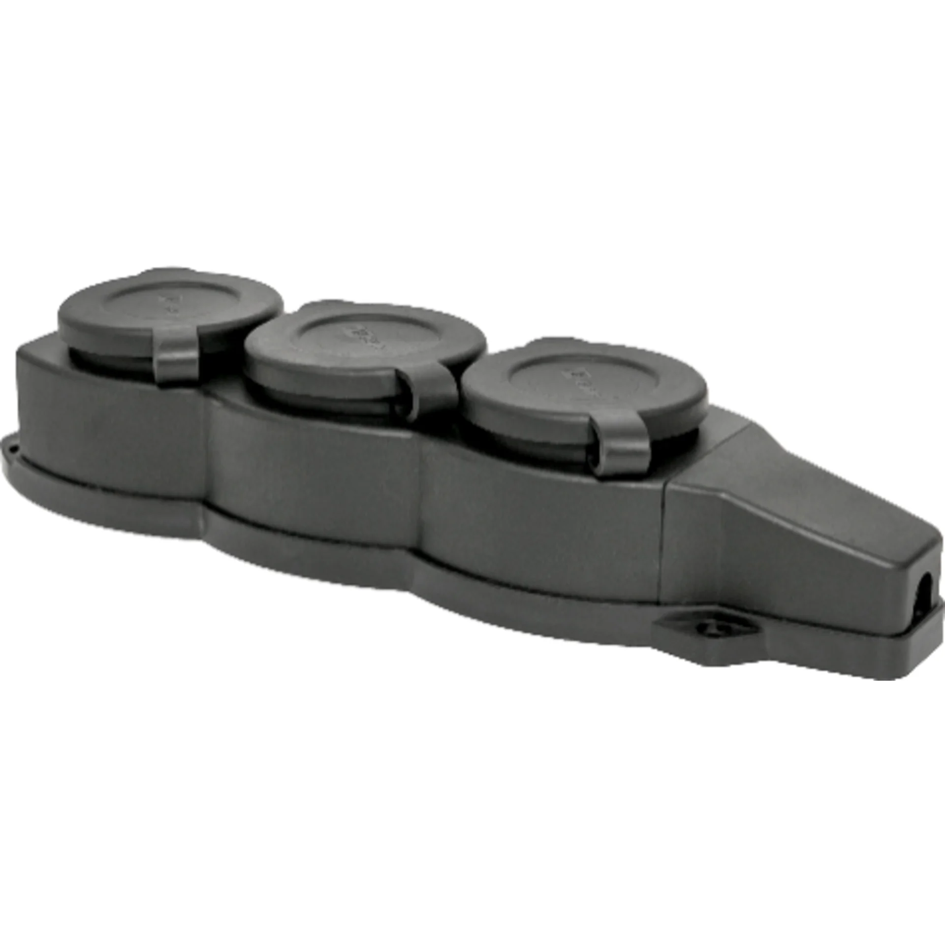 Розетка 3-м 16А IP44 2P+PE 230В с защ. крышками каучук EKF RPS-015-16-230-44