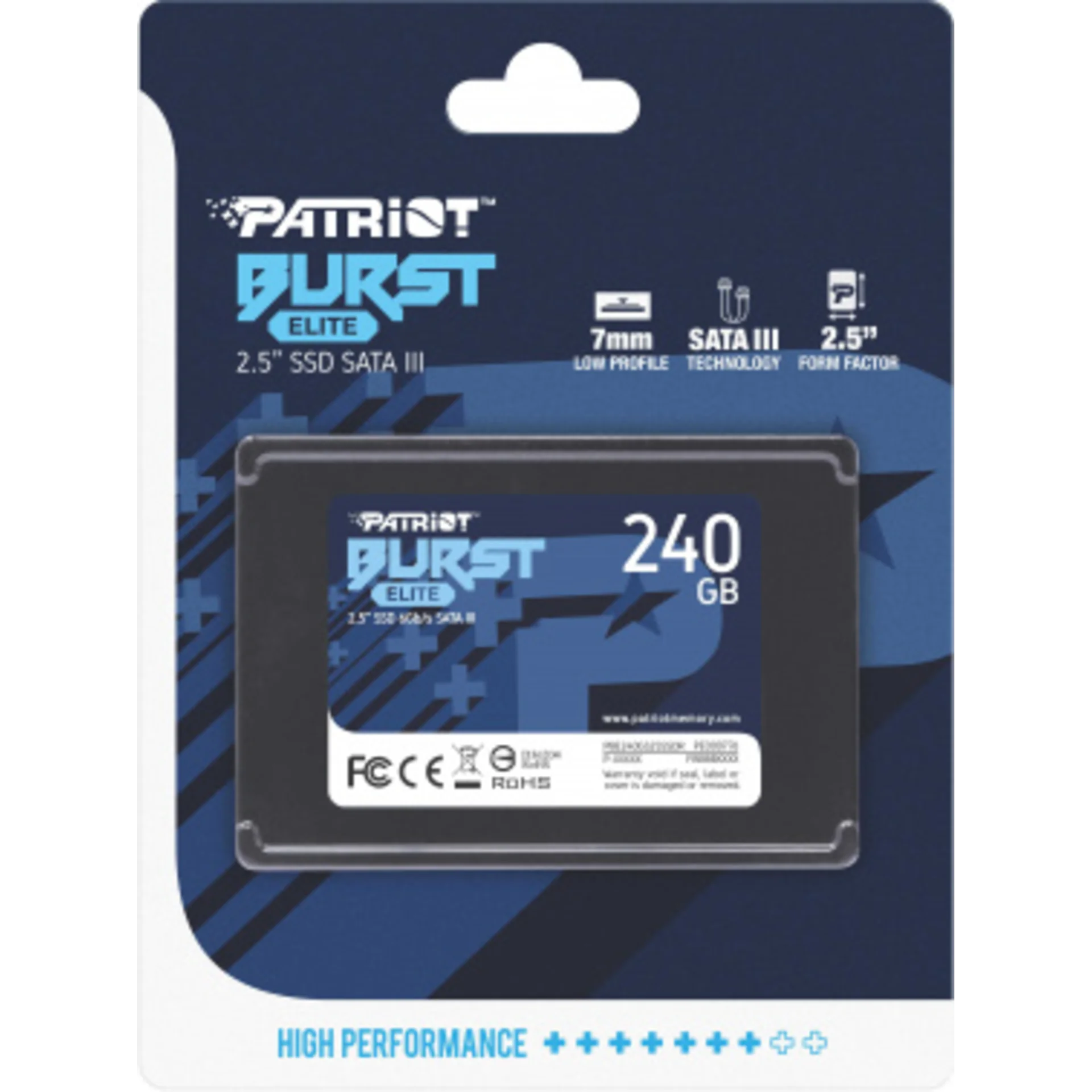 Накопитель SSD Patriot SATA-III 240GB PBE240GS25SSDR Burst Elite 2.5"