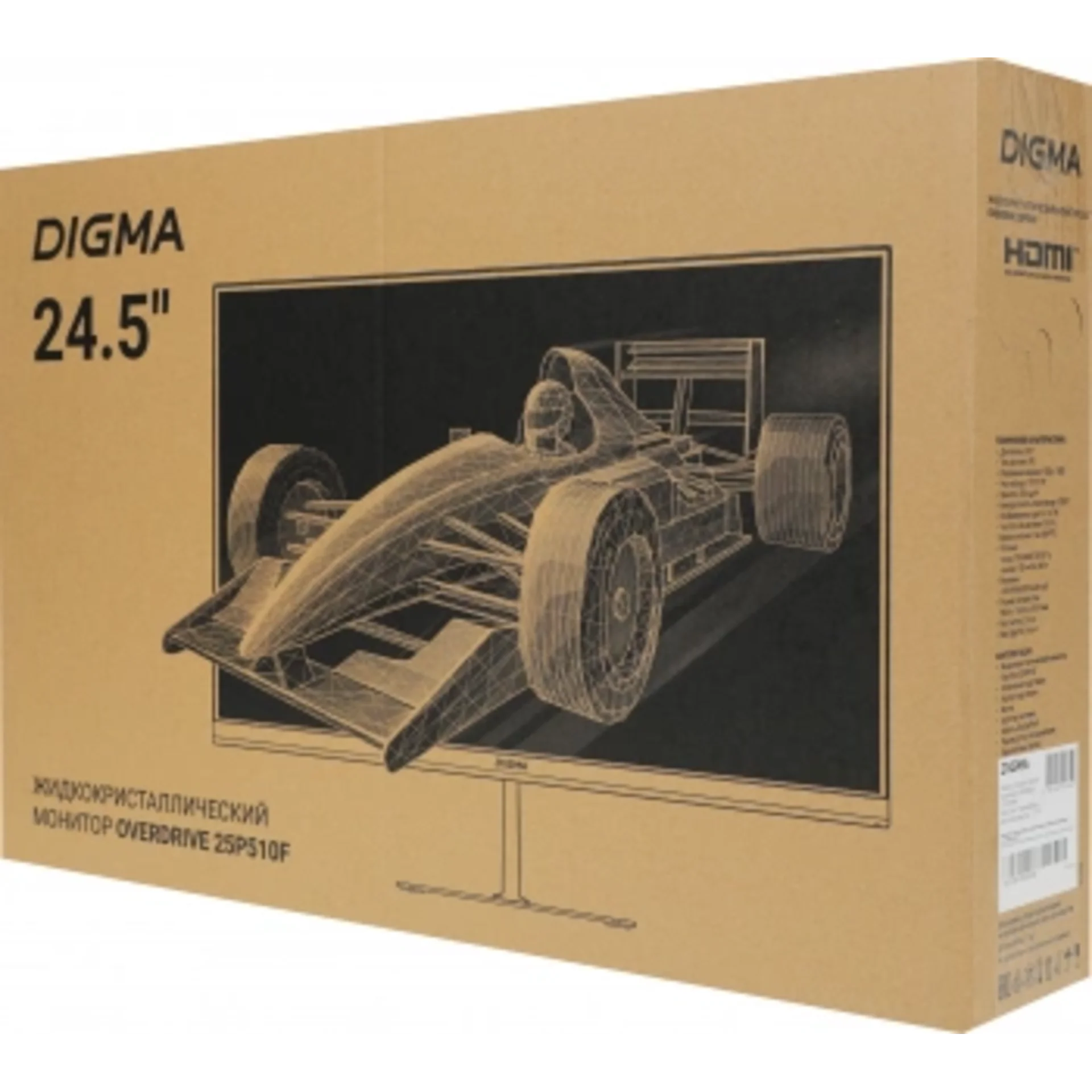 Монитор Digma 24.5" Overdrive 25P510F черный IPS LED 1ms 16:9 HDMI матовая Piv 250cd 178гр/178гр 192
