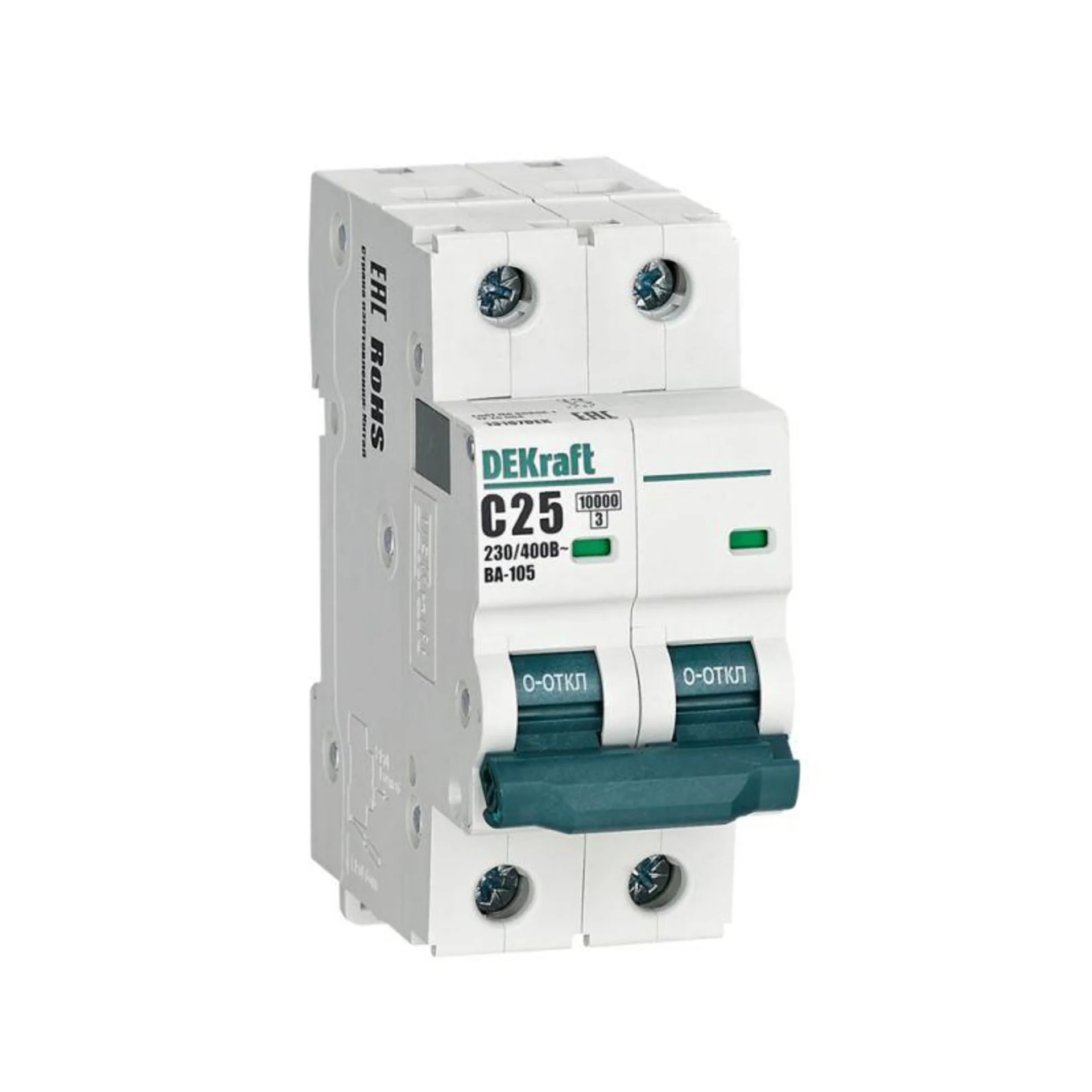 Выключатель автоматический модульный 2п C 25А 10кА ВА-105 DEKraft 13167DEK