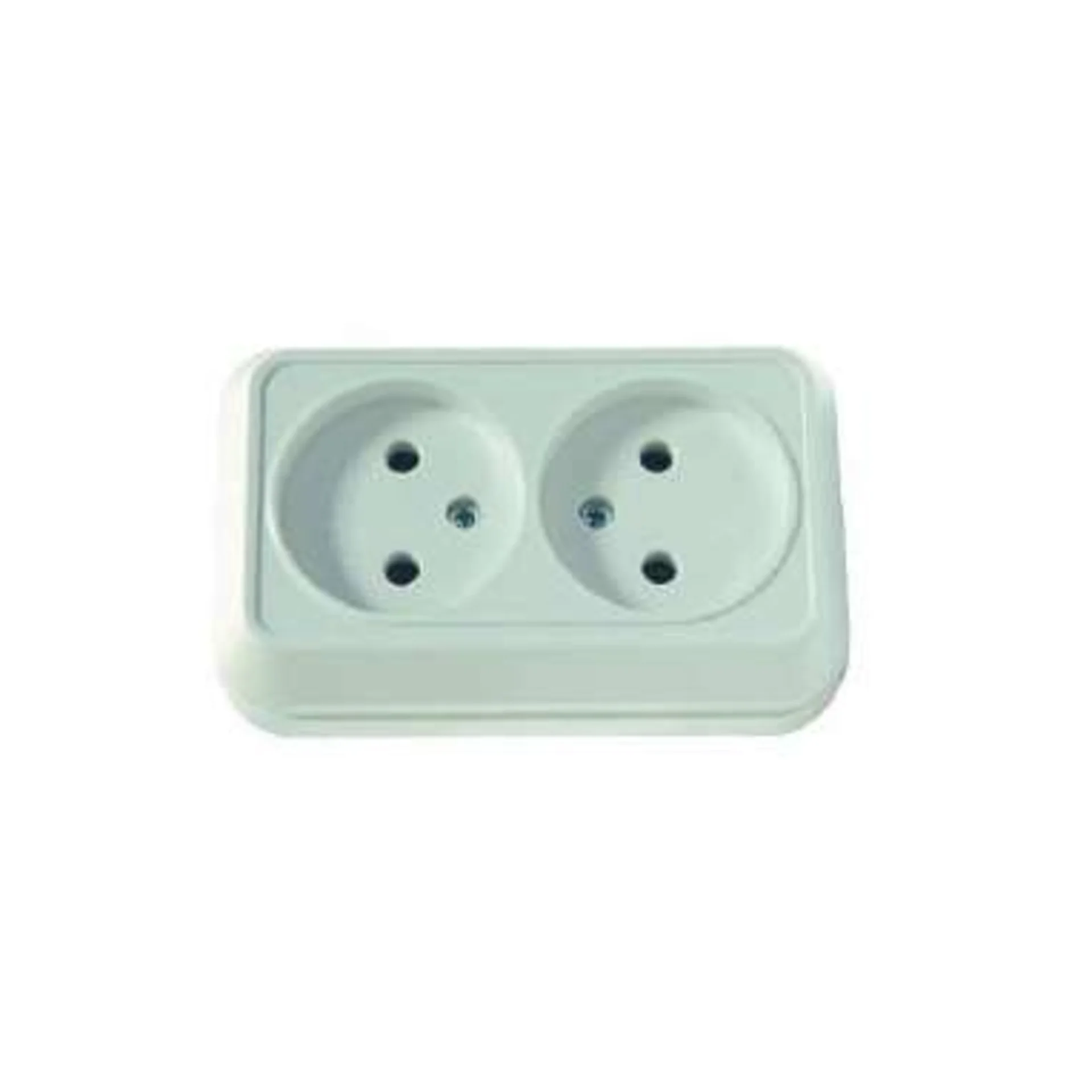 Розетка 2-м ОП 16А IP20 без заземл. бел. Makel 45117