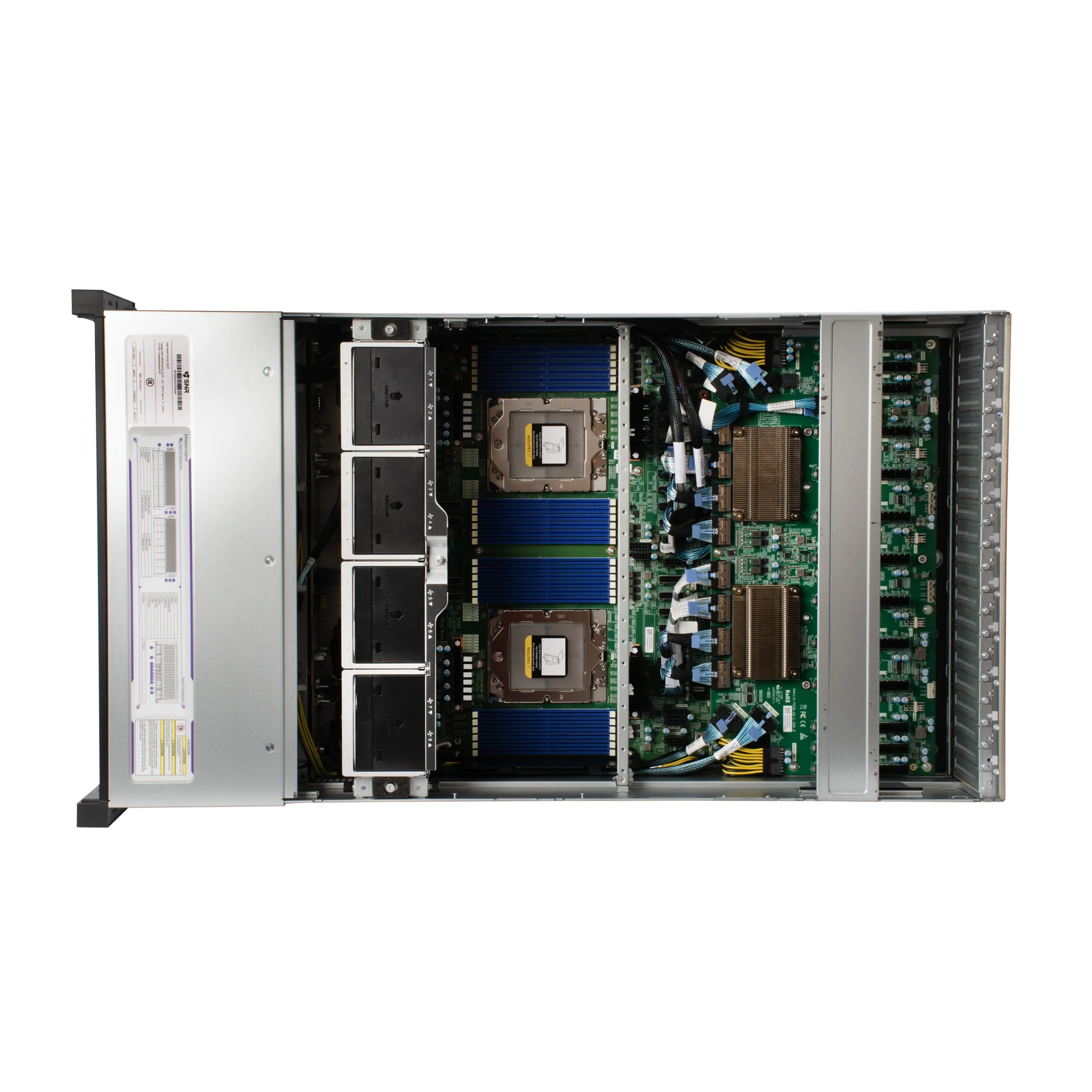 Серверная платформа SNR-SR4410LEG, 4U, AMD EPYC Gen4,5, DDR5, 12xHDD, 10GPU, резервируемый БП