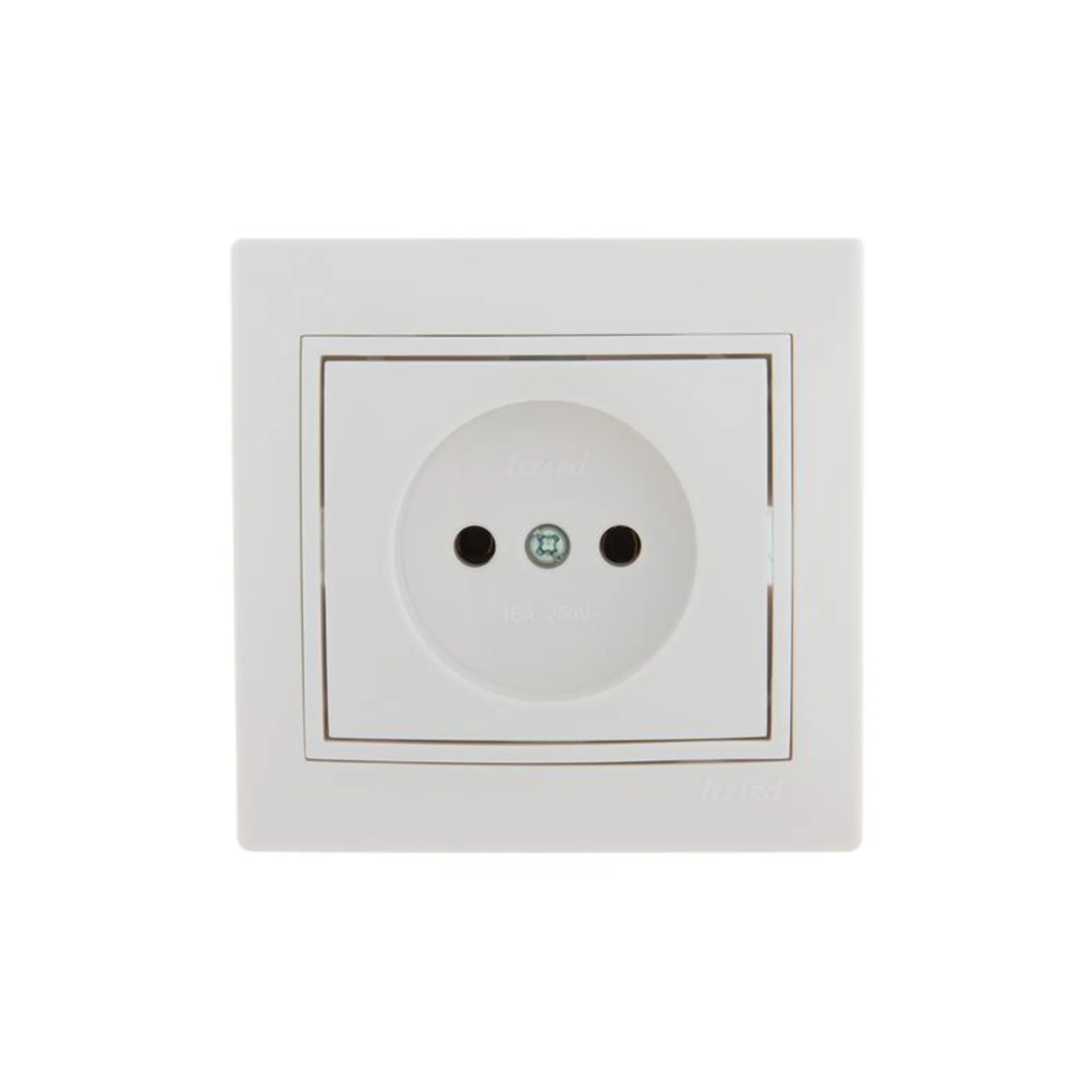 Розетка 1-м СП Mira 16А IP20 без заземл. с бел. вставкой керамика бел. LEZARD 701-0202-121