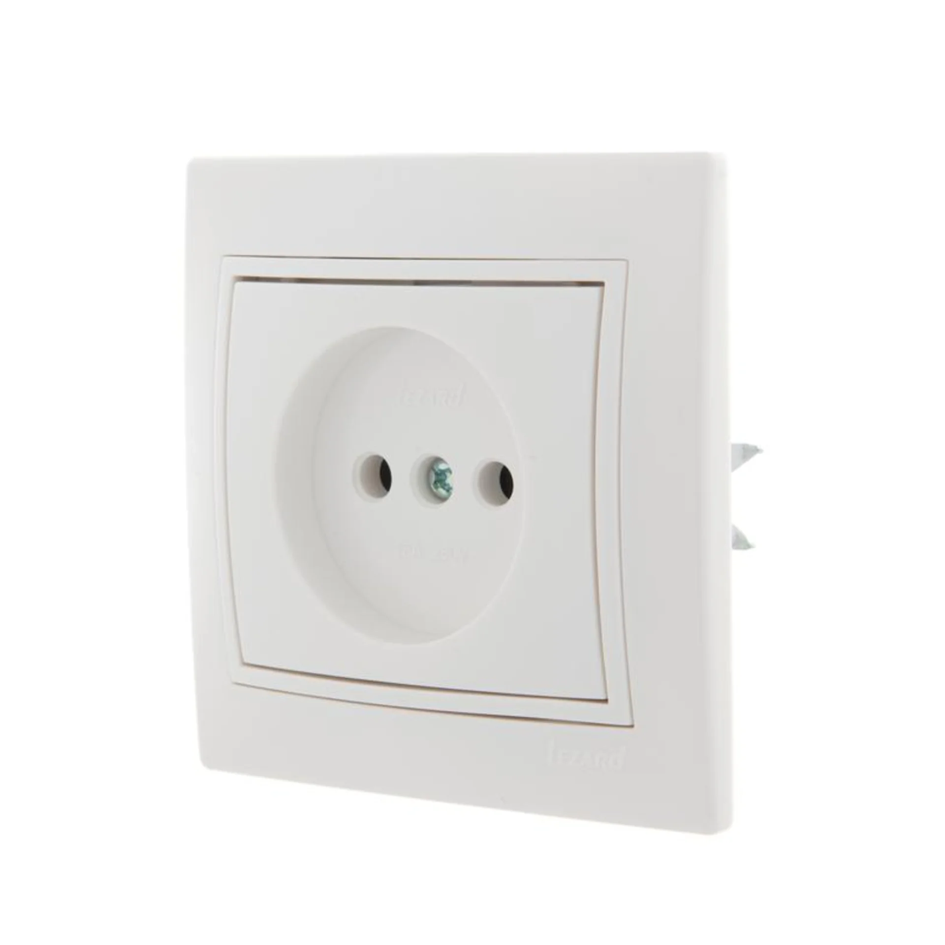 Розетка 1-м СП Mira 16А IP20 без заземл. с бел. вставкой керамика бел. LEZARD 701-0202-121