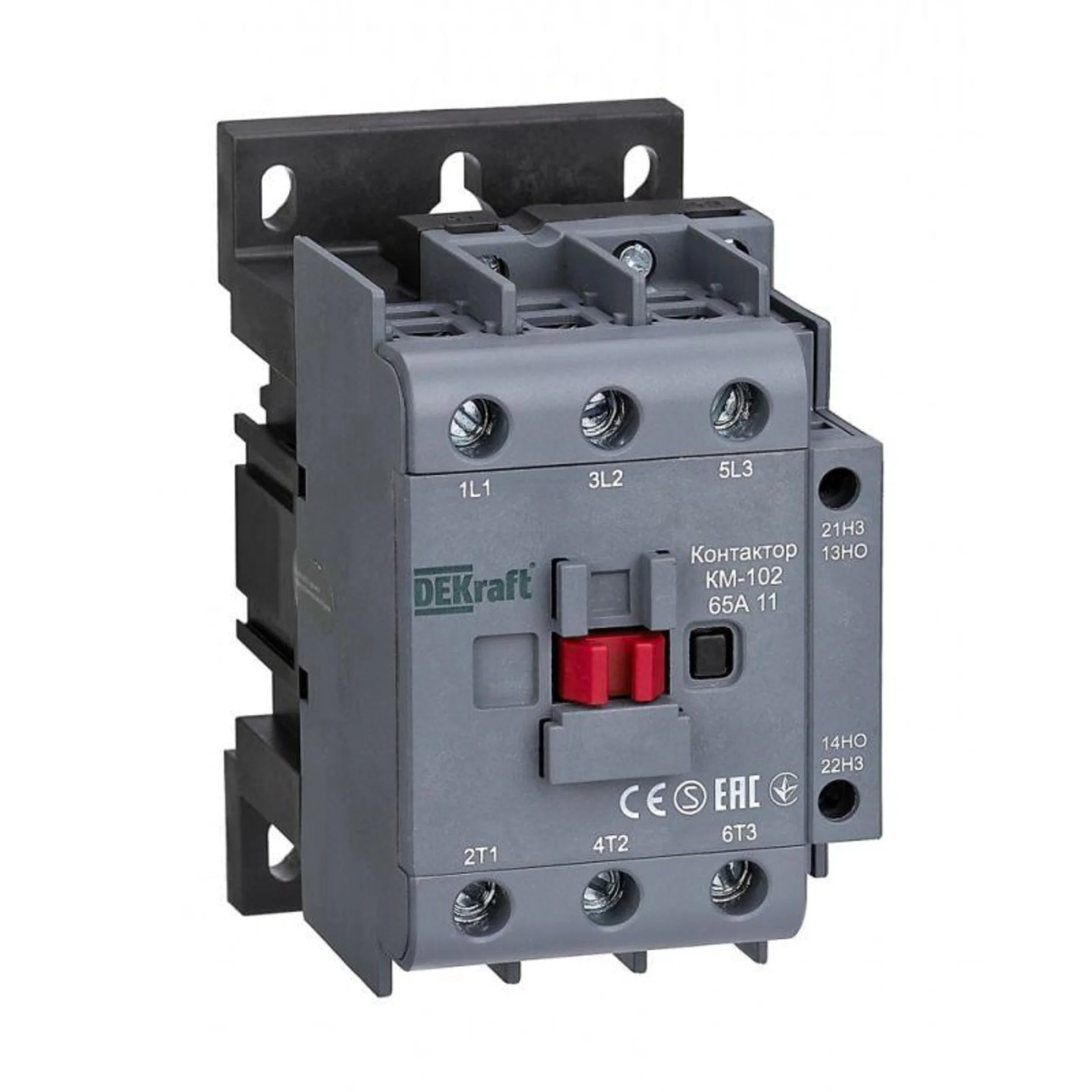 Контактор КМ-102 3п 65А кат. 230В AC 1НО+1НЗ AC-3 AC-4 DEKraft 22008DEK
