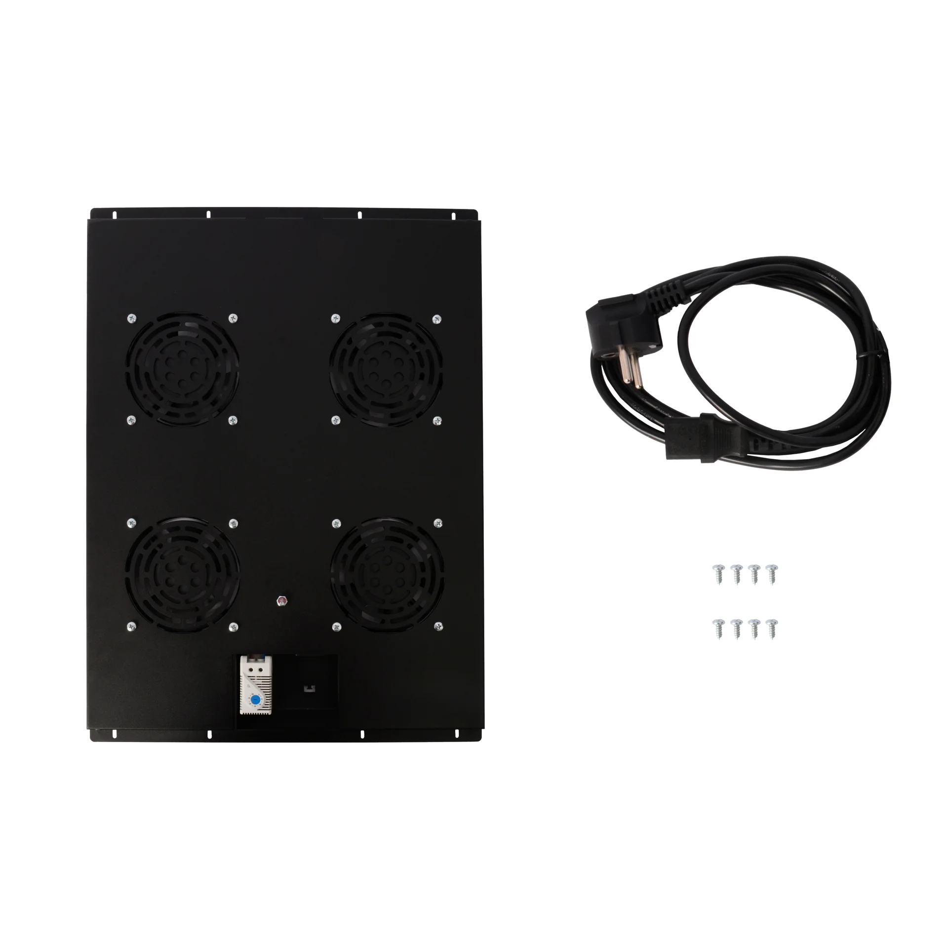 Блок вентиляторов для шкафов TFC глубиной 960мм, 4 вентилятора с терморегулятором, черный