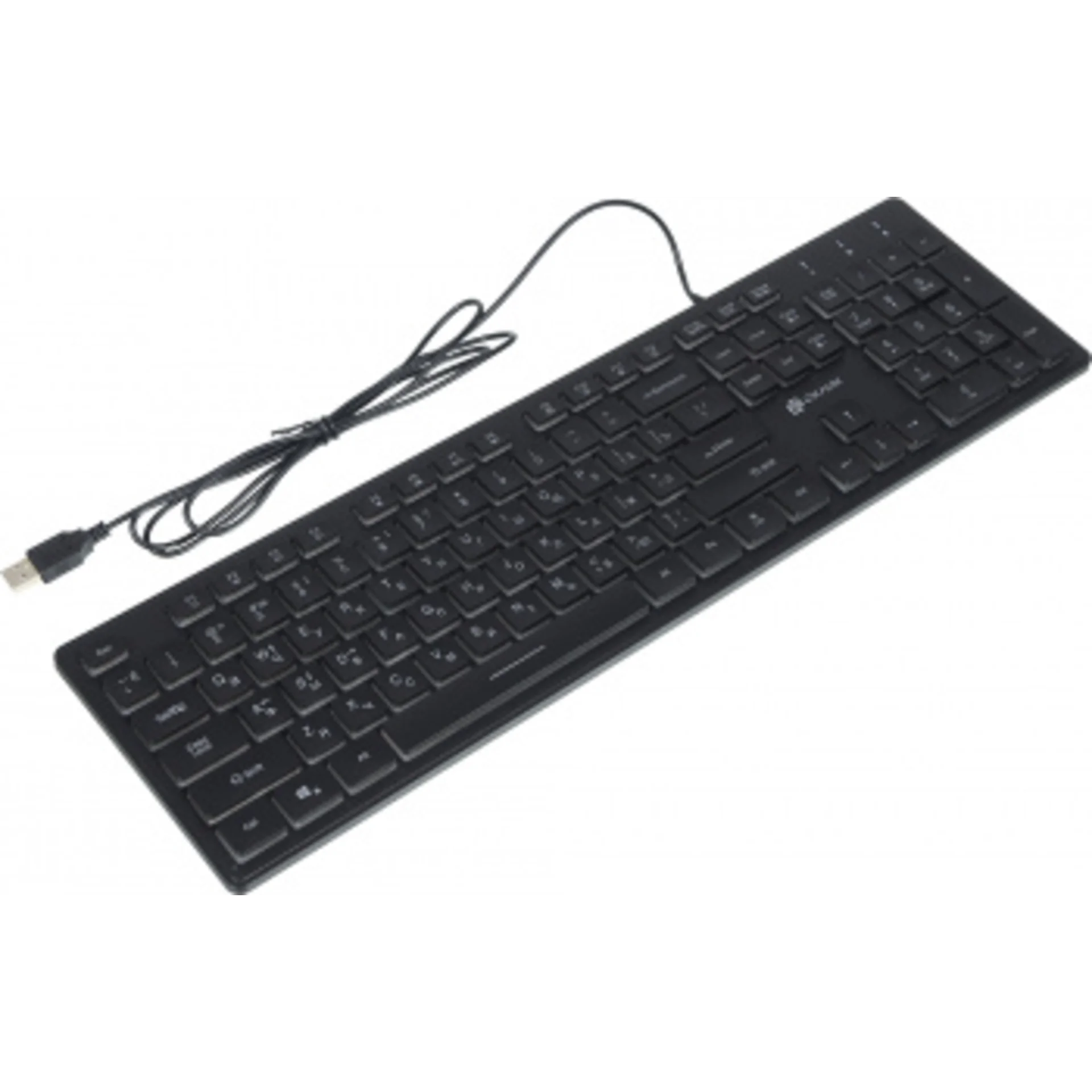 Клавиатура Оклик 550ML черный USB slim Multimedia LED