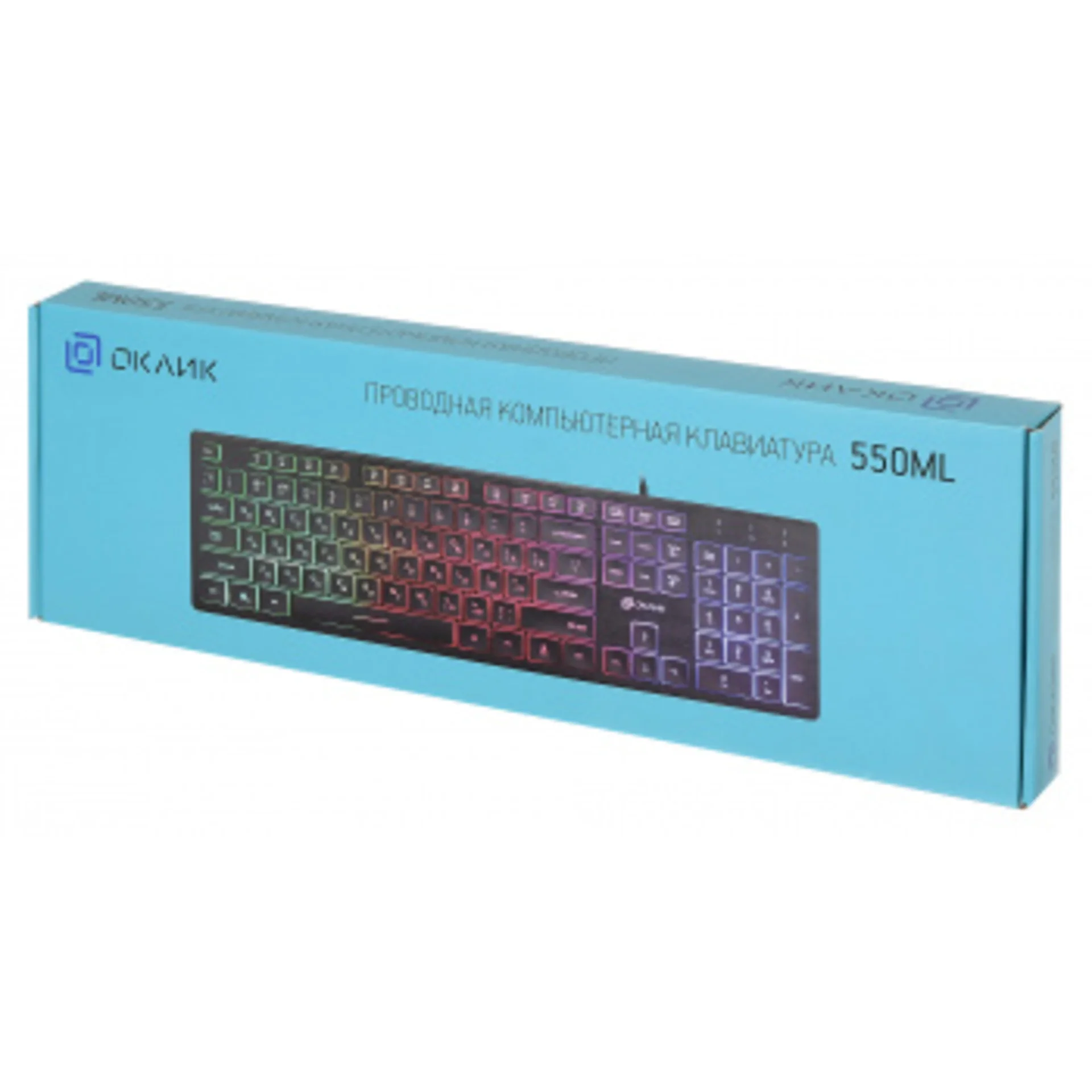 Клавиатура Оклик 550ML черный USB slim Multimedia LED