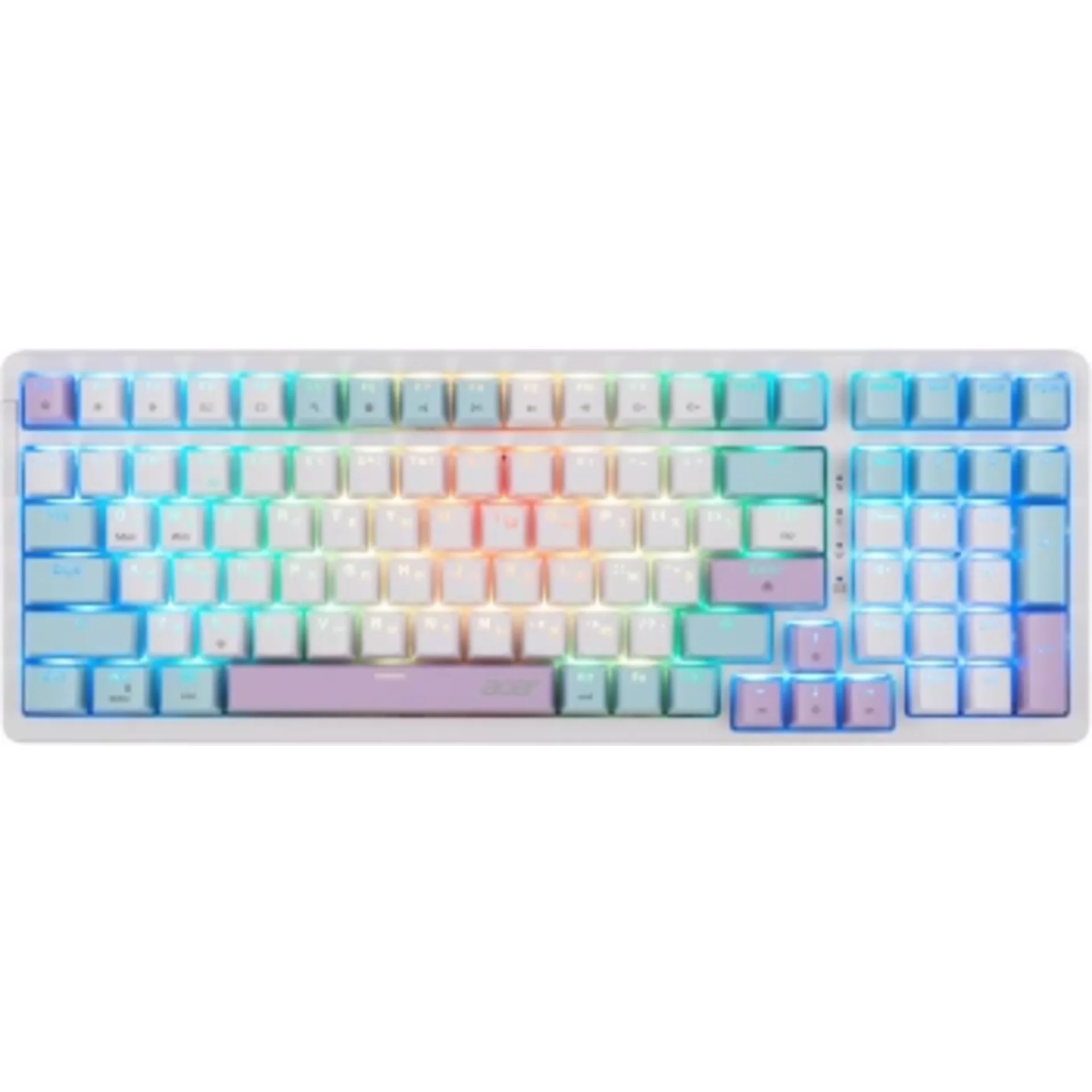 Клавиатура Acer OKW304 механическая белый USB Multimedia for gamer LED (ZL.KBDCC.01V)