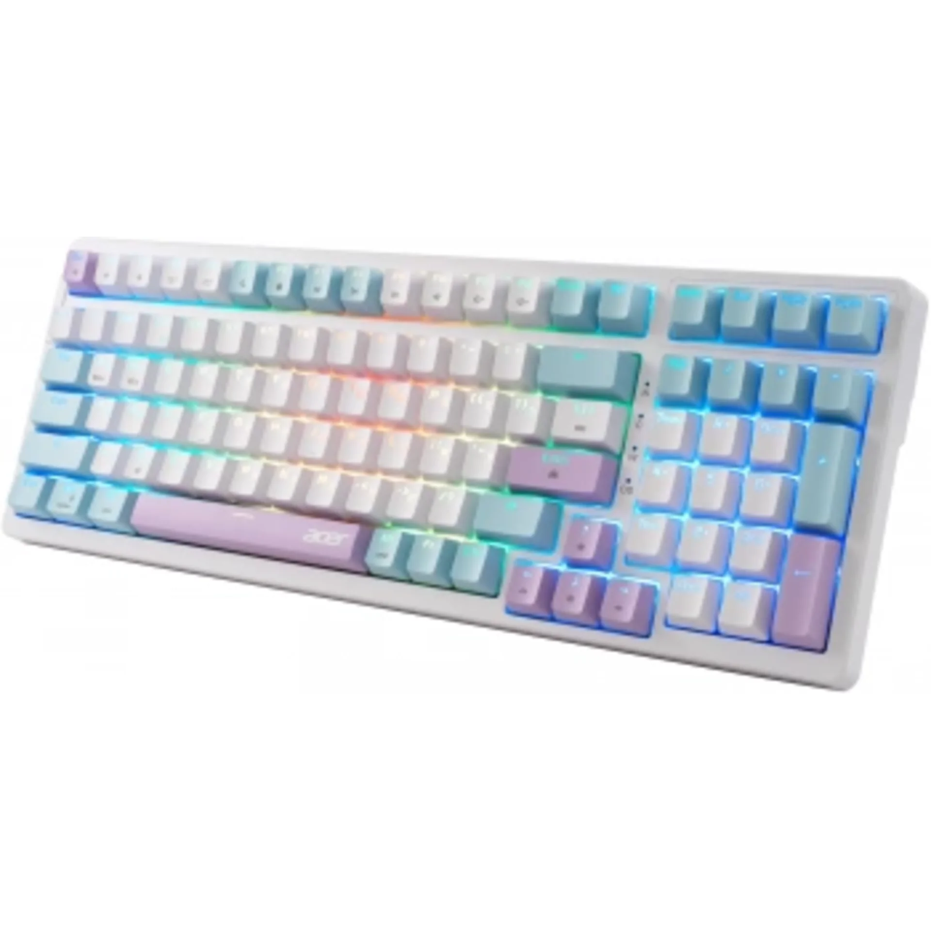 Клавиатура Acer OKW304 механическая белый USB Multimedia for gamer LED (ZL.KBDCC.01V)