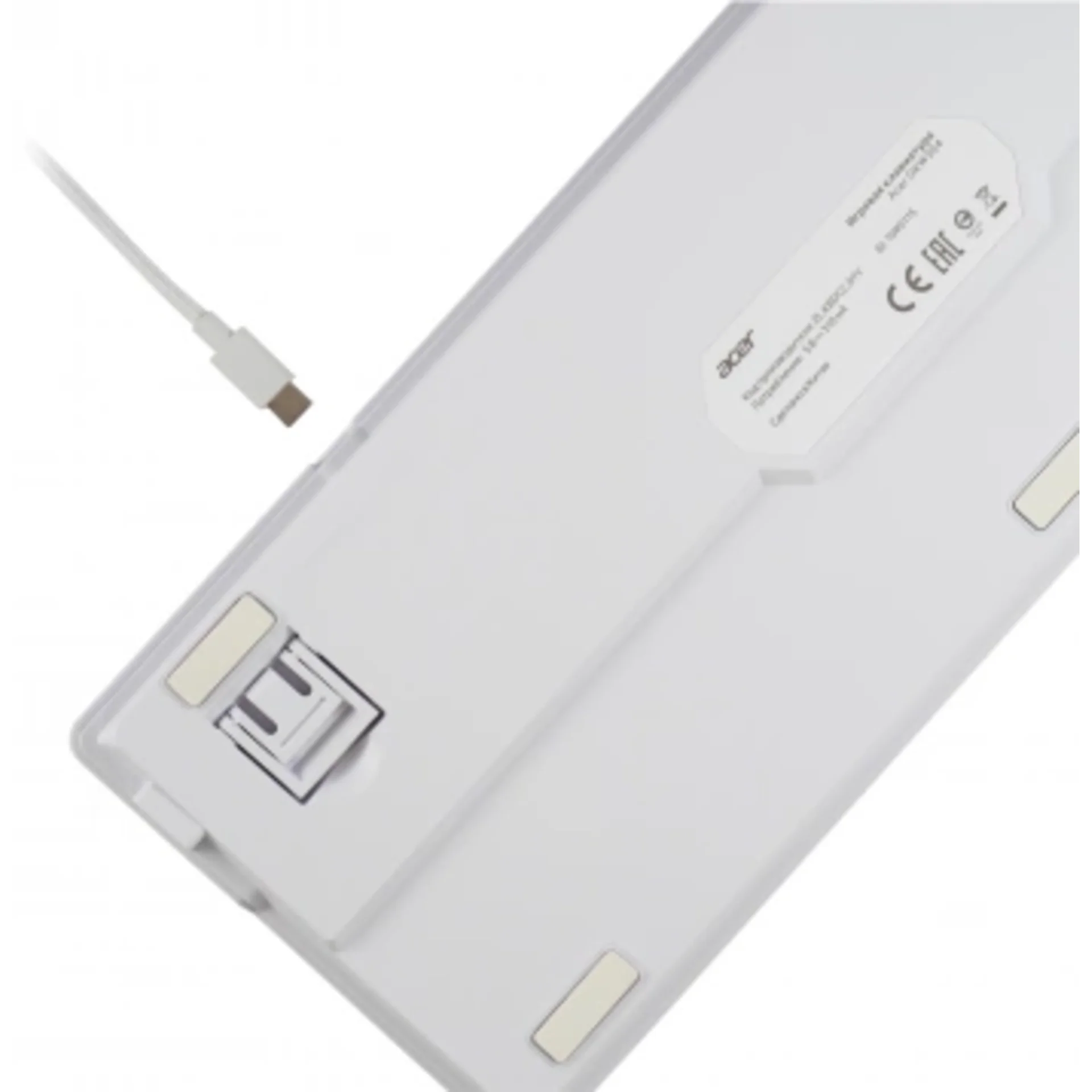 Клавиатура Acer OKW304 механическая белый USB Multimedia for gamer LED (ZL.KBDCC.01V)