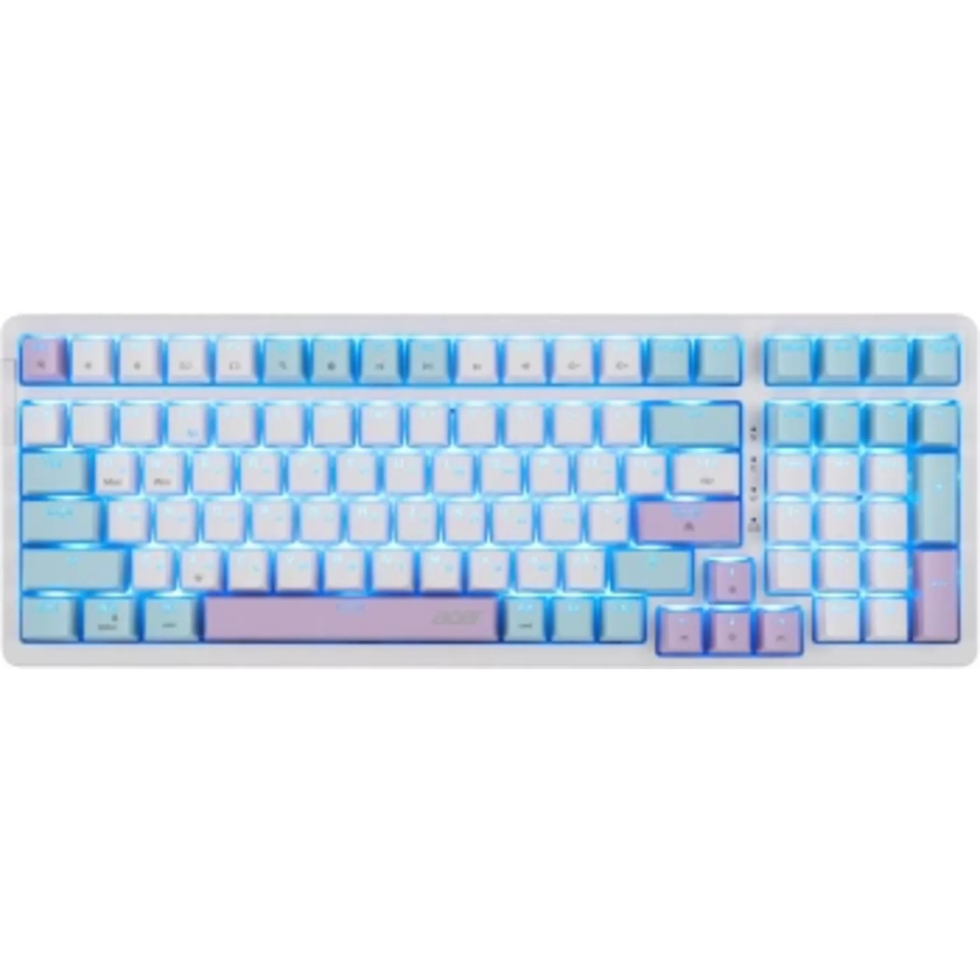 Клавиатура Acer OKW304 механическая белый USB Multimedia for gamer LED (ZL.KBDCC.01V)