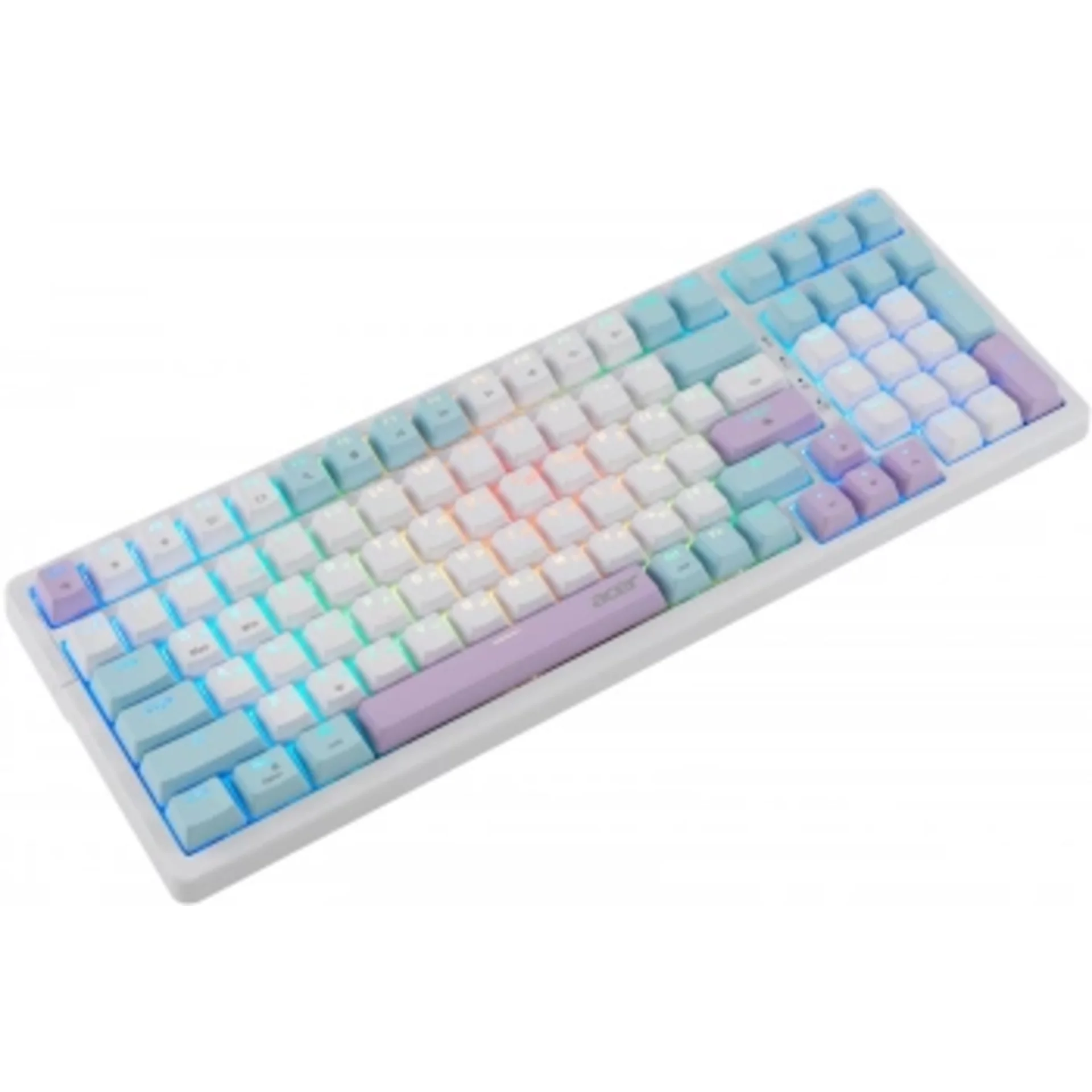 Клавиатура Acer OKW304 механическая белый USB Multimedia for gamer LED (ZL.KBDCC.01V)