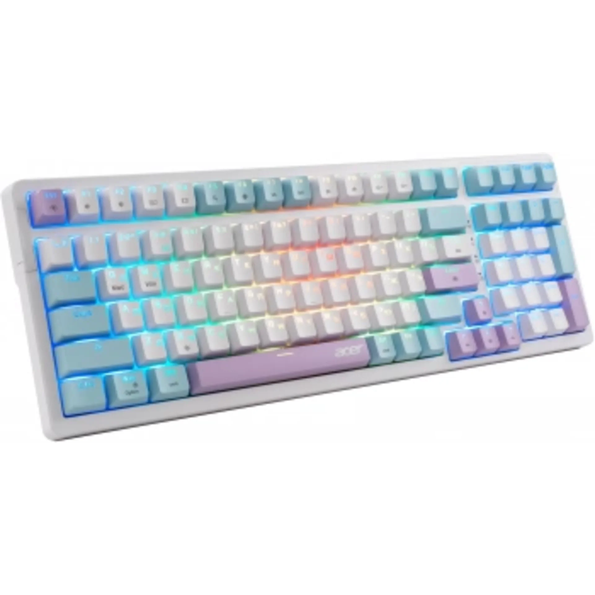 Клавиатура Acer OKW304 механическая белый USB Multimedia for gamer LED (ZL.KBDCC.01V)