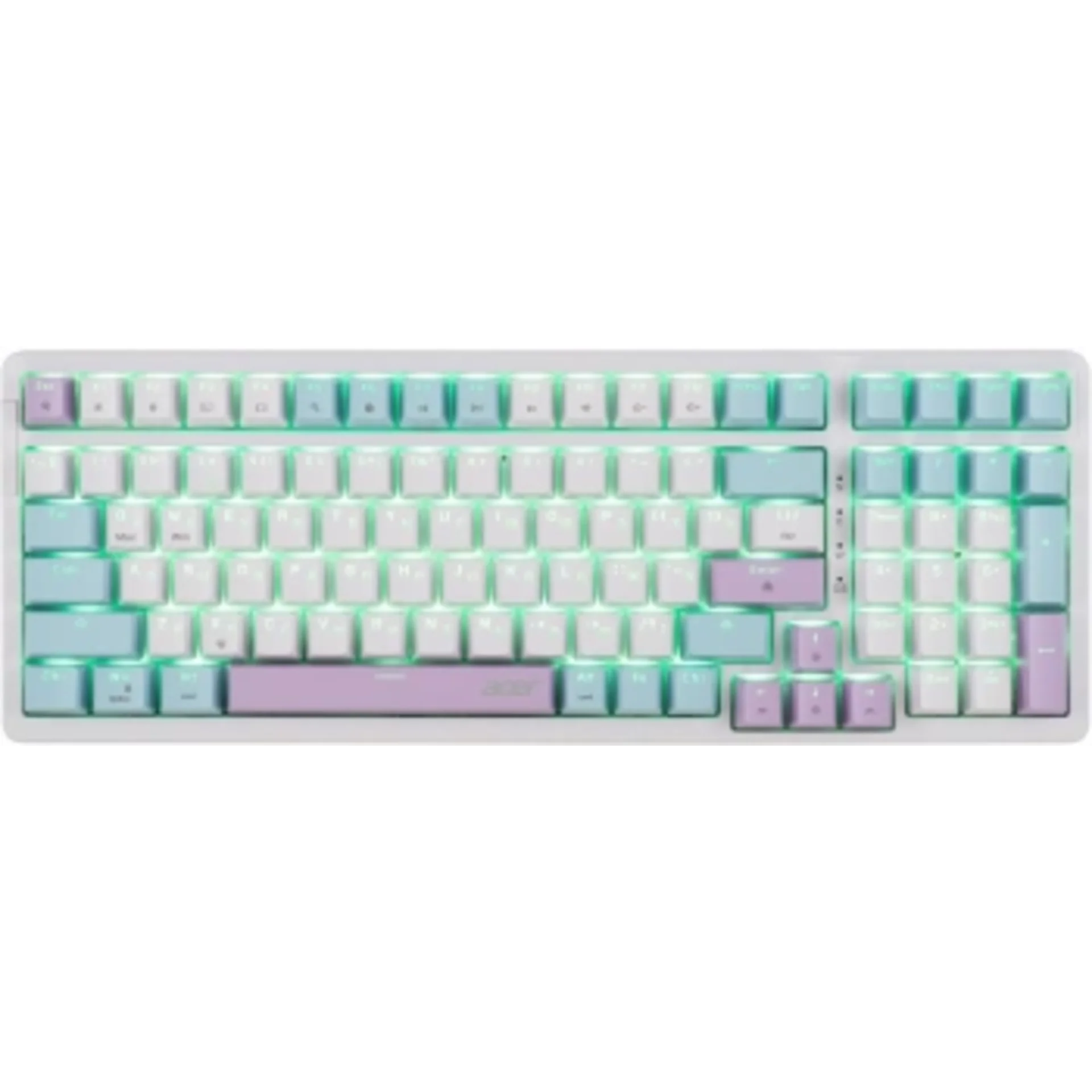 Клавиатура Acer OKW304 механическая белый USB Multimedia for gamer LED (ZL.KBDCC.01V)