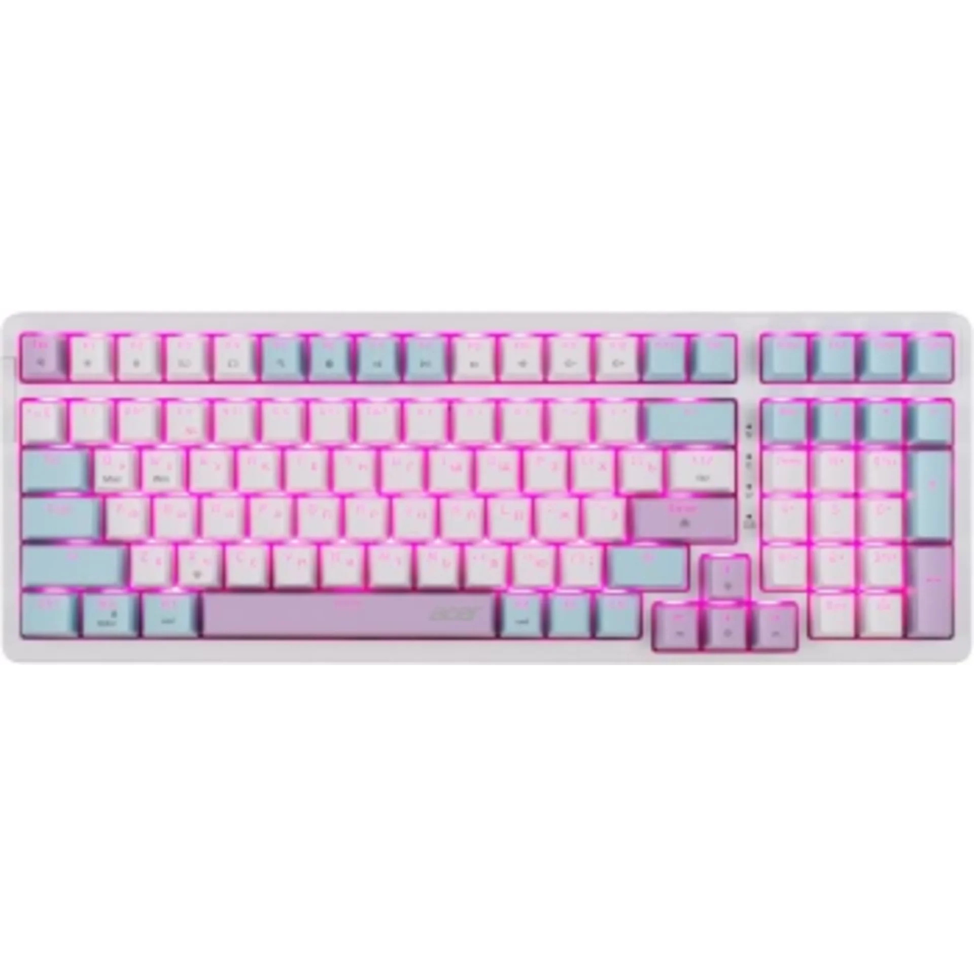 Клавиатура Acer OKW304 механическая белый USB Multimedia for gamer LED (ZL.KBDCC.01V)