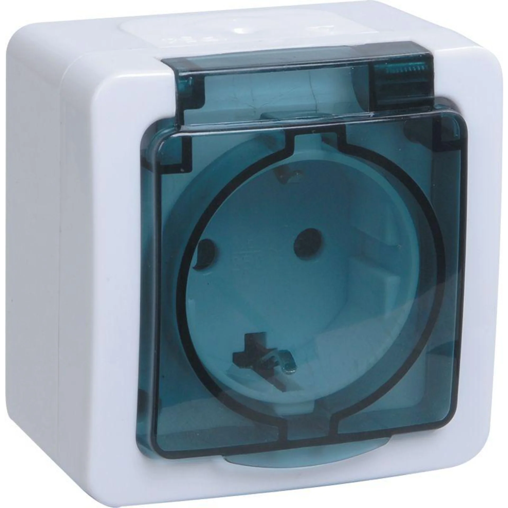 Розетка 1-м ОП Гермес Plus РСб20-3-ГПБд 16А IP54 с заземл. с дым. крышкой бел. IEK ERMP12-K03-16-54-