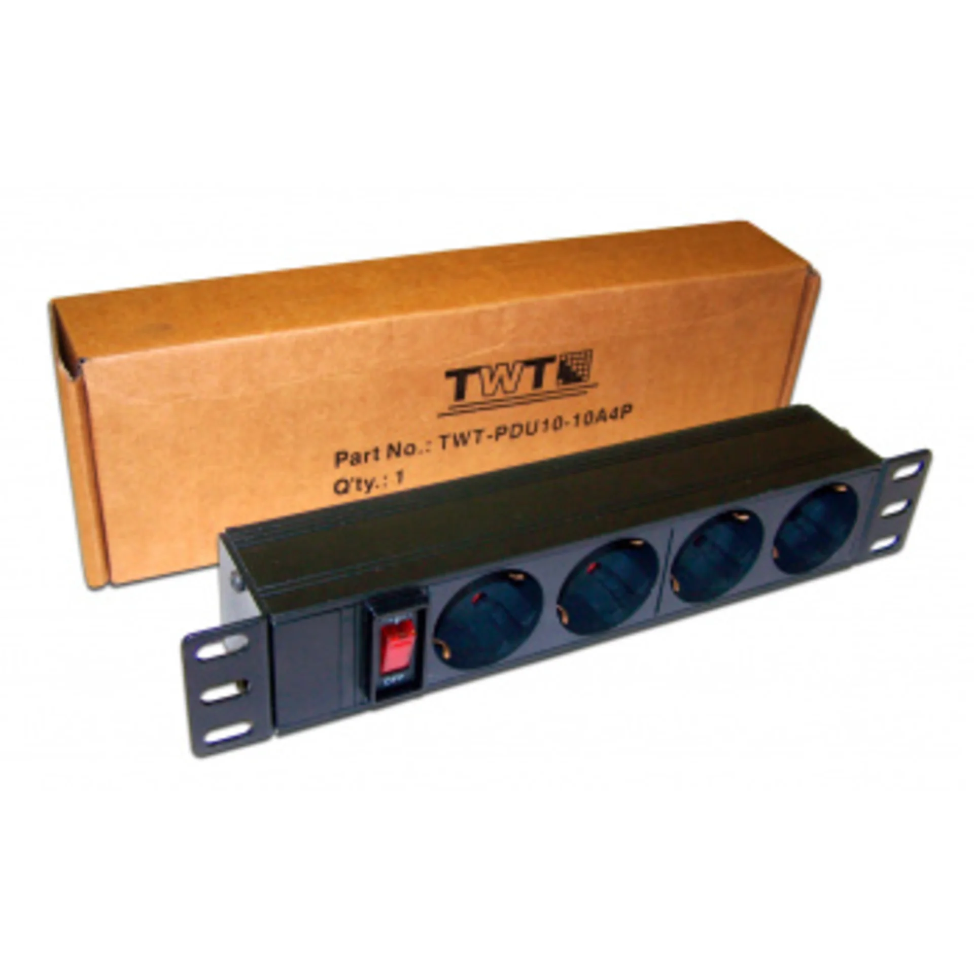 Блок распределения питания Lanmaster TWT-PDU10-10A4P гор.размещ. 4xSchuko 10A