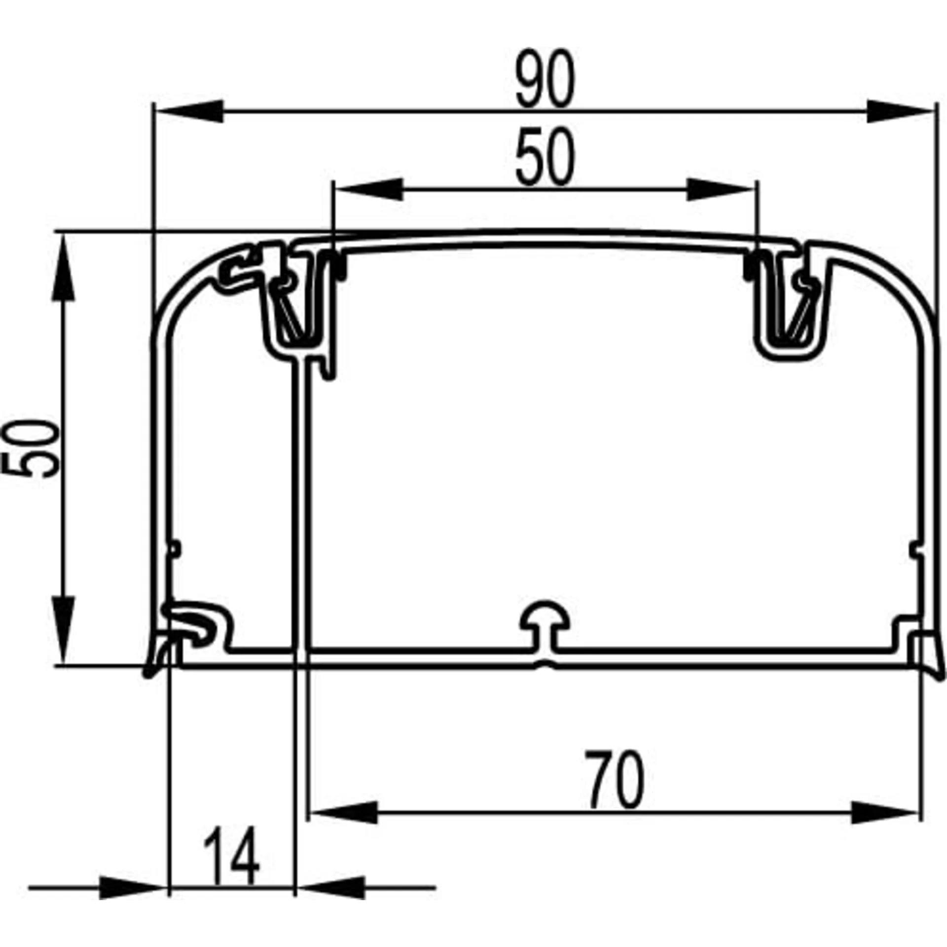 Кабель-канал 90х50 L2000 пластик с разделителем DKC 09500