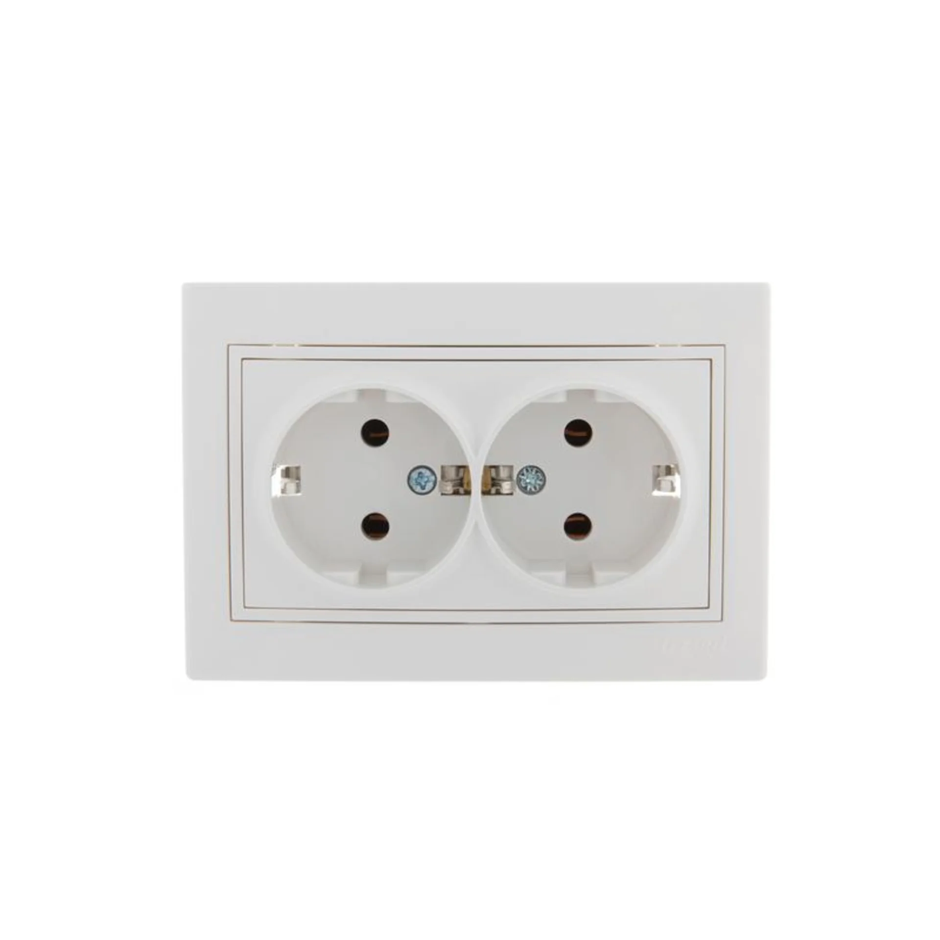 Розетка 2-м СП Mira 16А IP20 с заземл. с бел. вставкой керамика бел. LEZARD 701-0202-127