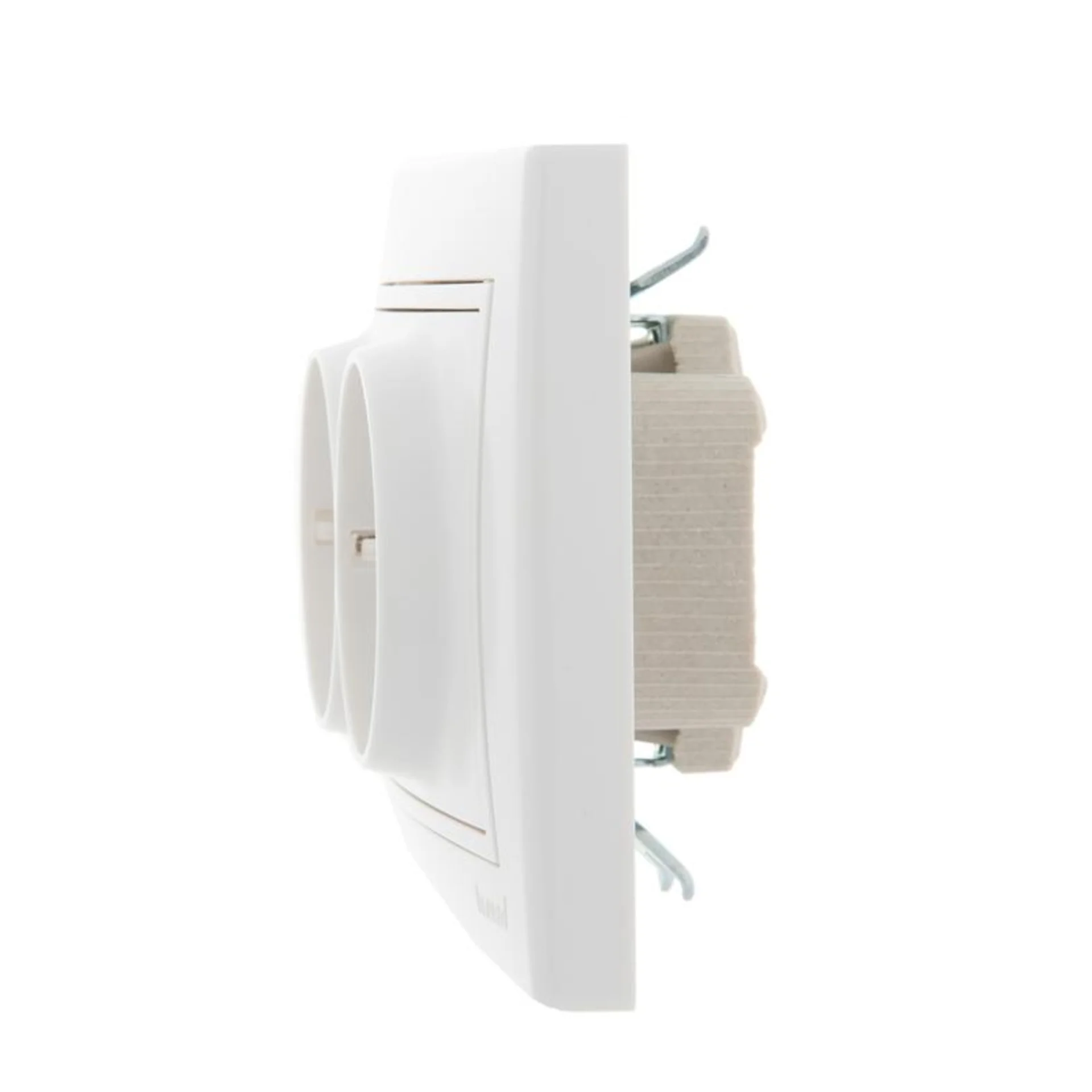 Розетка 2-м СП Mira 16А IP20 с заземл. с бел. вставкой керамика бел. LEZARD 701-0202-127