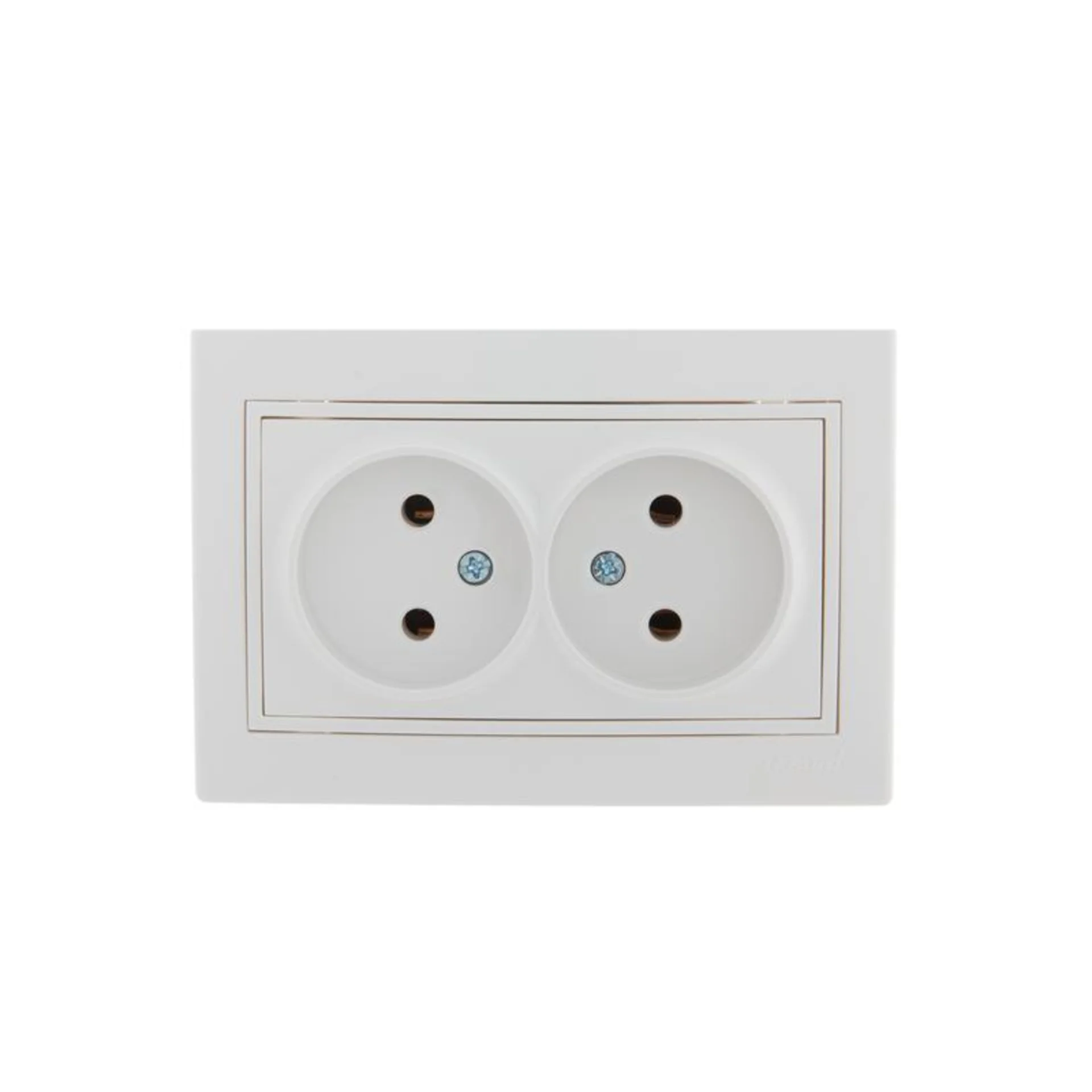 Розетка 2-м СП Mira 16А IP20 без заземл. с бел. вставкой керамика бел. LEZARD 701-0202-128