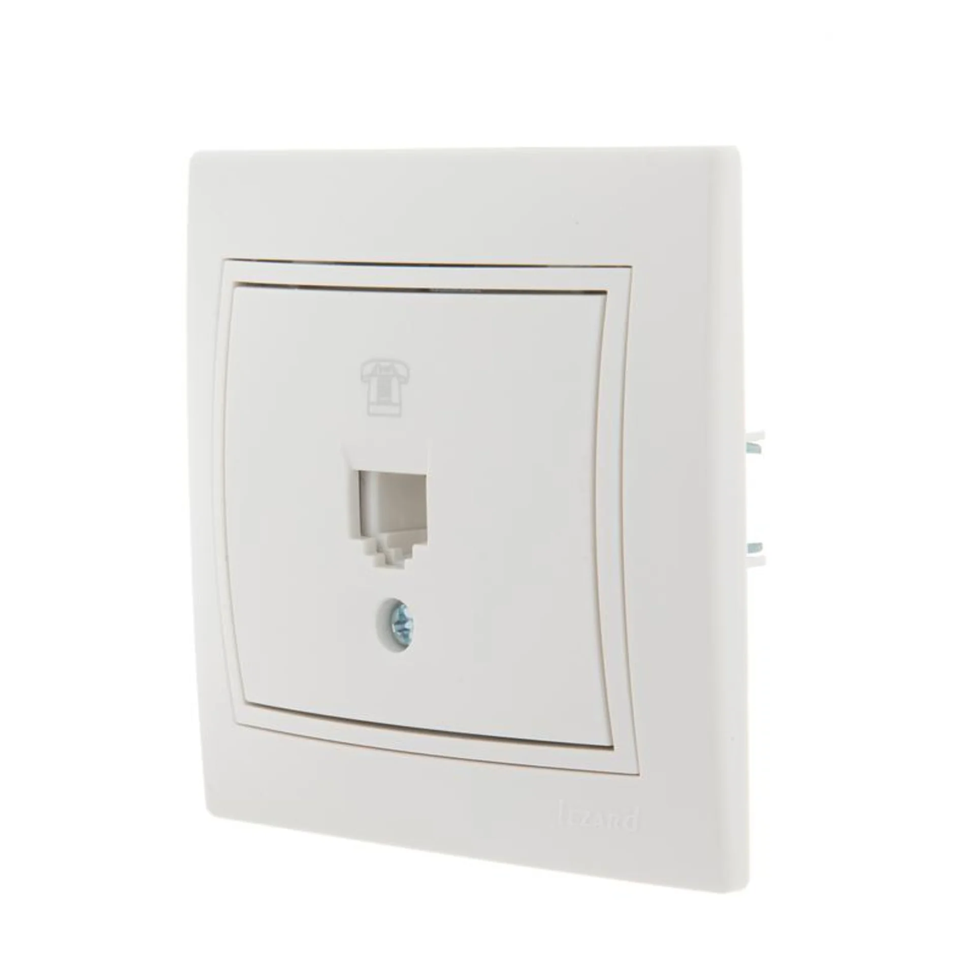 Розетка телефонная 1-м СП Mira RJ11 бел./бел. LEZARD 701-0202-137