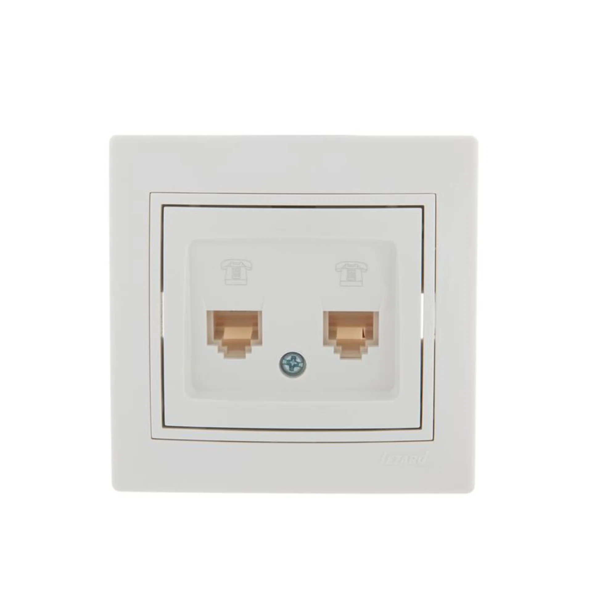 Розетка телефонная 2-м СП Mira RJ11 бел./бел. LEZARD 701-0202-138