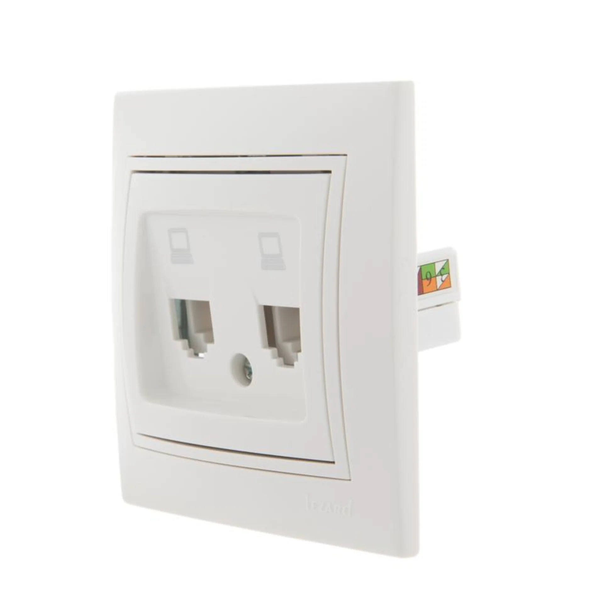 Розетка компьютерная 2-м СП Mira RJ45 бел./бел. LEZARD 701-0202-141