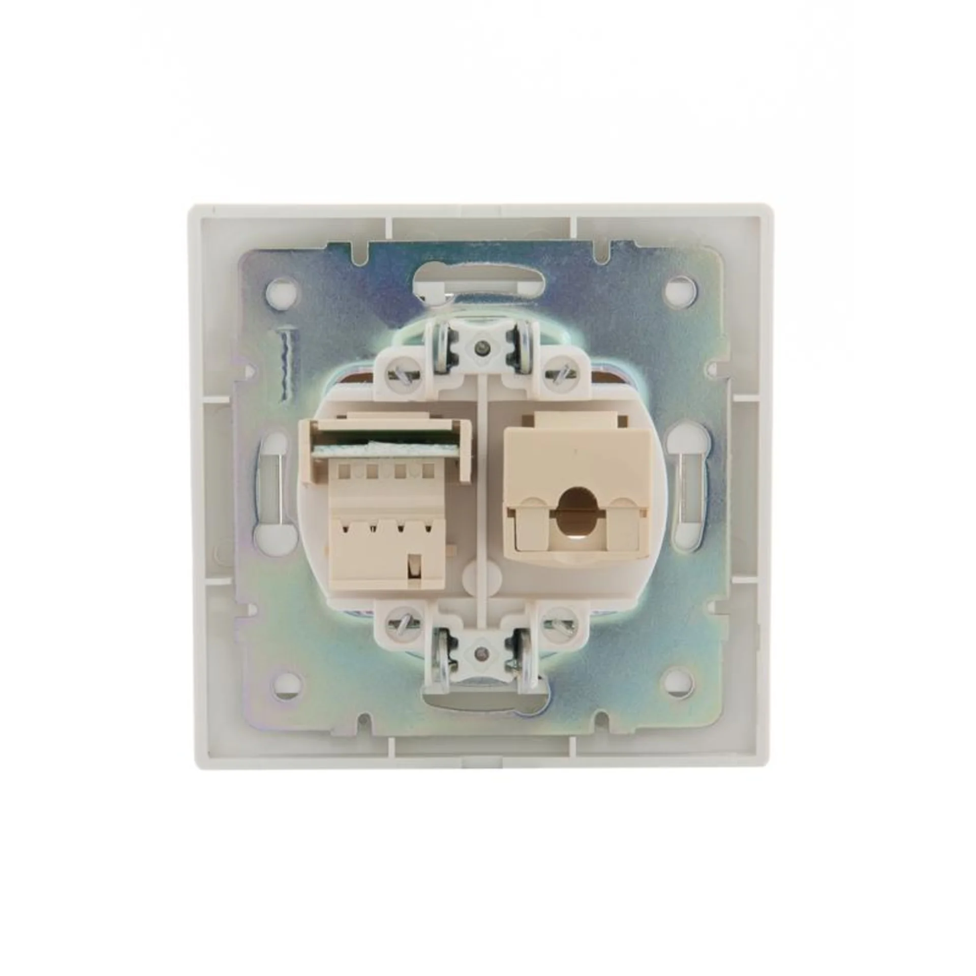 Розетка компьютерная + телефонная 2-м СП Mira RJ45 + RJ11 бел./бел. LEZARD 701-0202-143