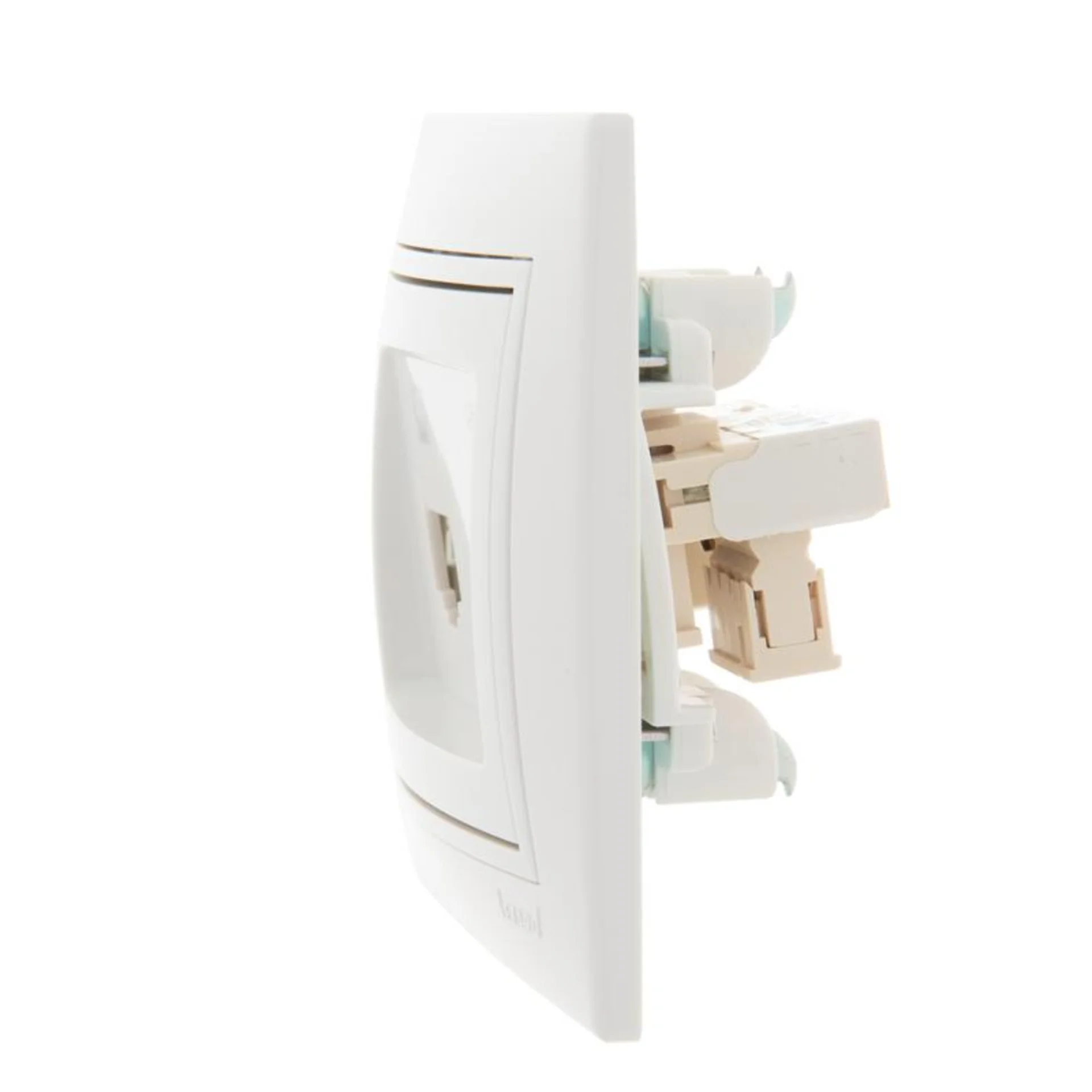 Розетка компьютерная + телефонная 2-м СП Mira RJ45 + RJ11 бел./бел. LEZARD 701-0202-143