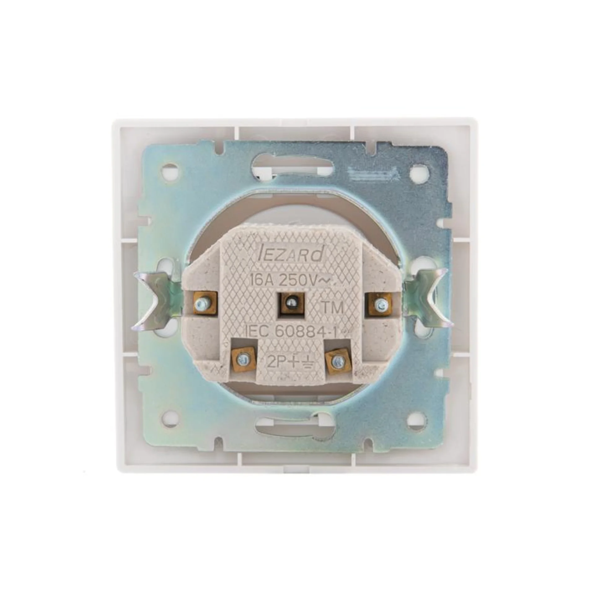 Розетка 1-м СП Mira 16А IP20 без заземл. с сер. вставкой керамика бел. LEZARD 701-0215-121
